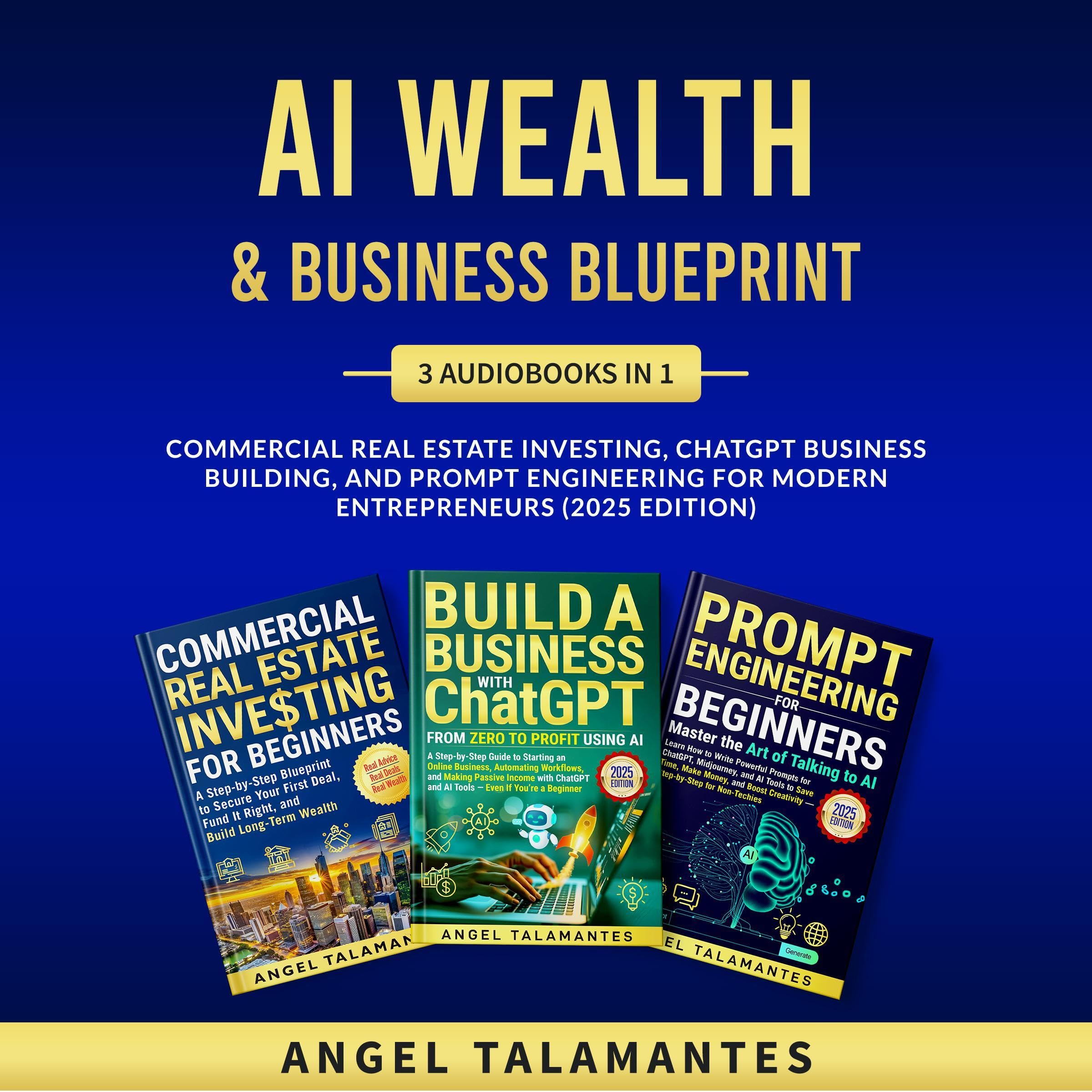 Cover art for AI Wealth & Business Blueprint: 3 Books in 1