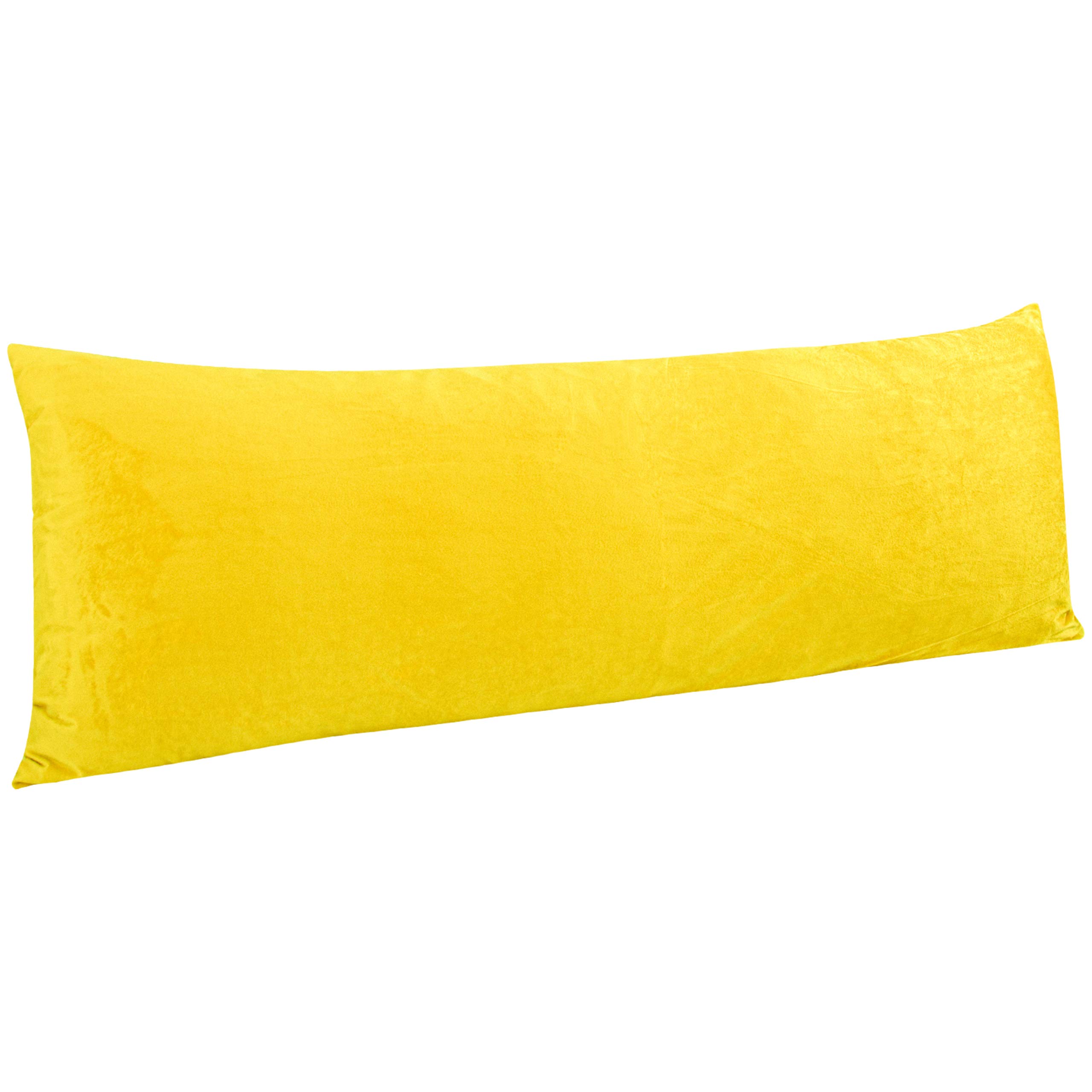 NTBAY Velvet Body Pillow Cover, 20 x 54, Zipper, Yellow