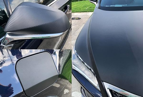 NewL 3D Black Carbon Fiber Vinyl Wrap Roll with Air Release Bubble Free Adhesive Film Contain Installation Tools (50cm x 150cm) - 3