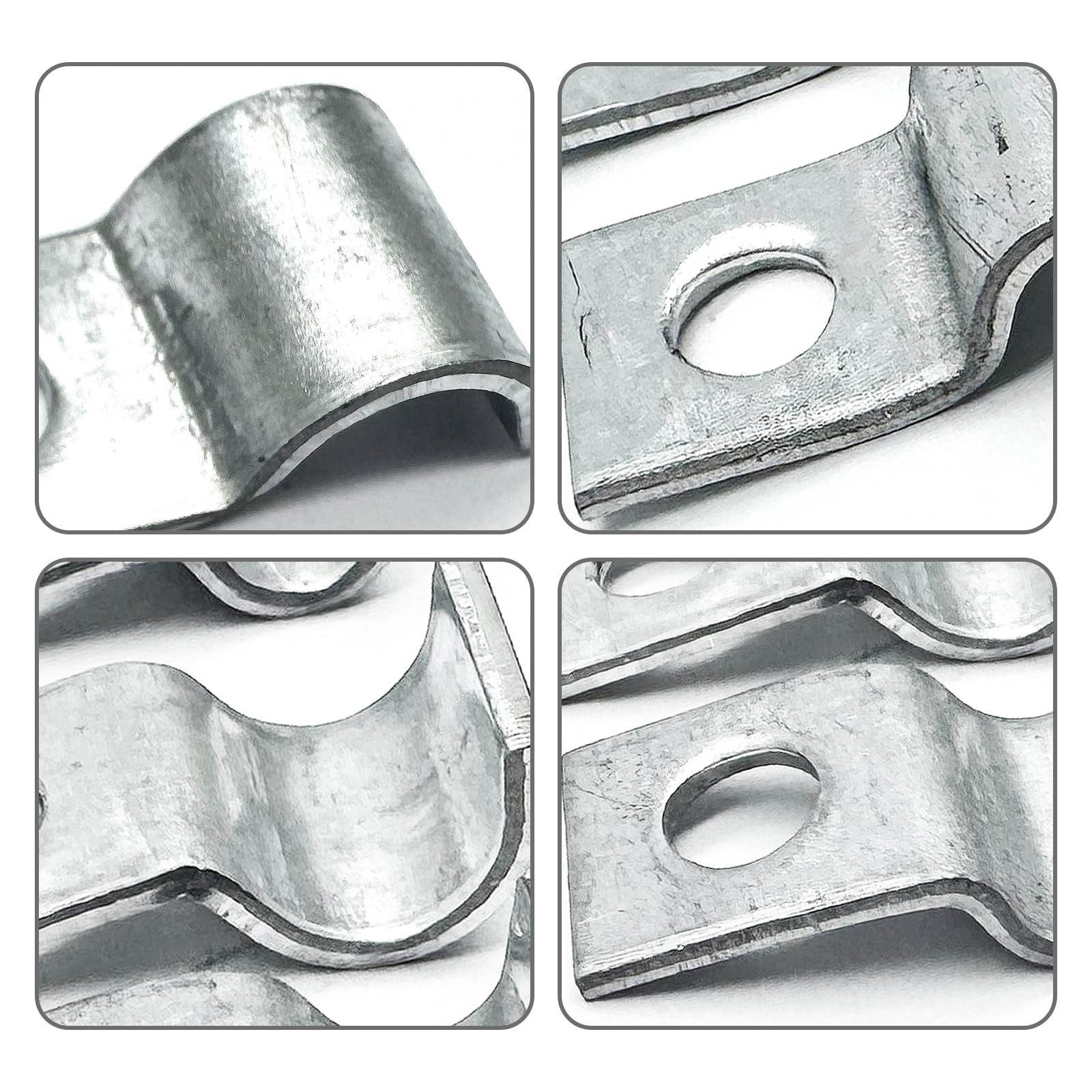 3/4inch Rigid Pipe Strap Clamp, Two Hole Strap,U Bracket Tube Clip, Stainless Steel Heavy Duty Pipe Fasten Holder, 50Pcs (25mm
