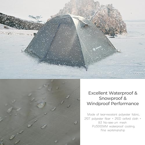 Miniatura 4 de Tienda de campaña de mochilero para 12 persona para 4 estaciones, invierno ultraligero extremo clima frío tiendas de campaña para acampar fácil