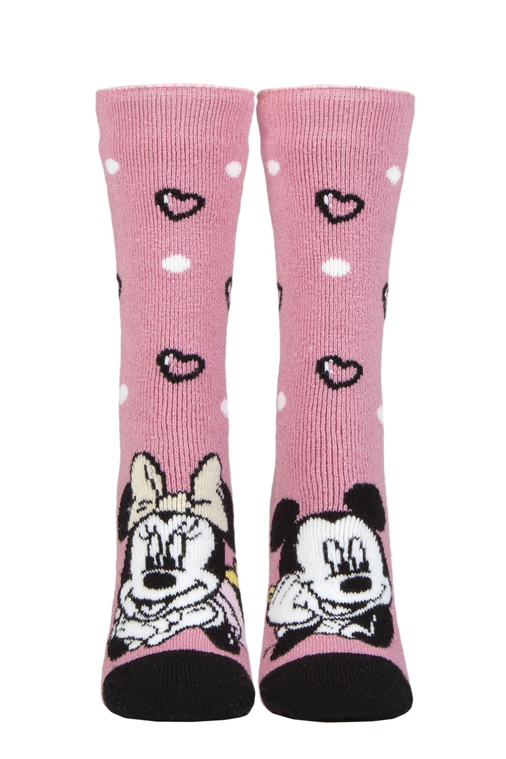 Heat Holders Women's Pink Sockshop Disney Officially Licensed 1.6 Tog Lite Minnie Mouse Soft Warm Cosy Thermal Socks Pack Of 1 4-8