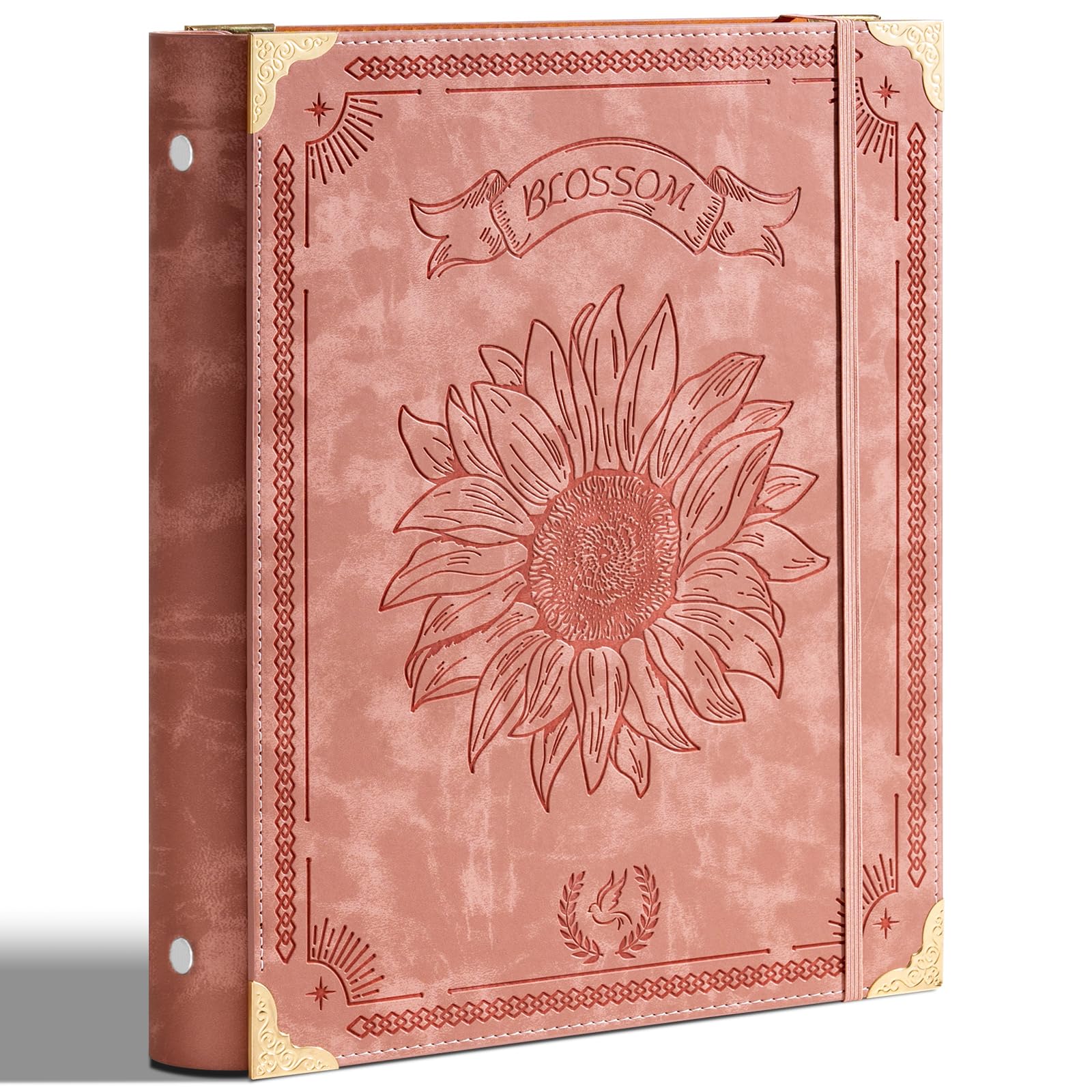Ovesmusl Sunflower PU Leather A4 3 Ring Binder 1.5 Inch Fits 8.5"x11" Paper