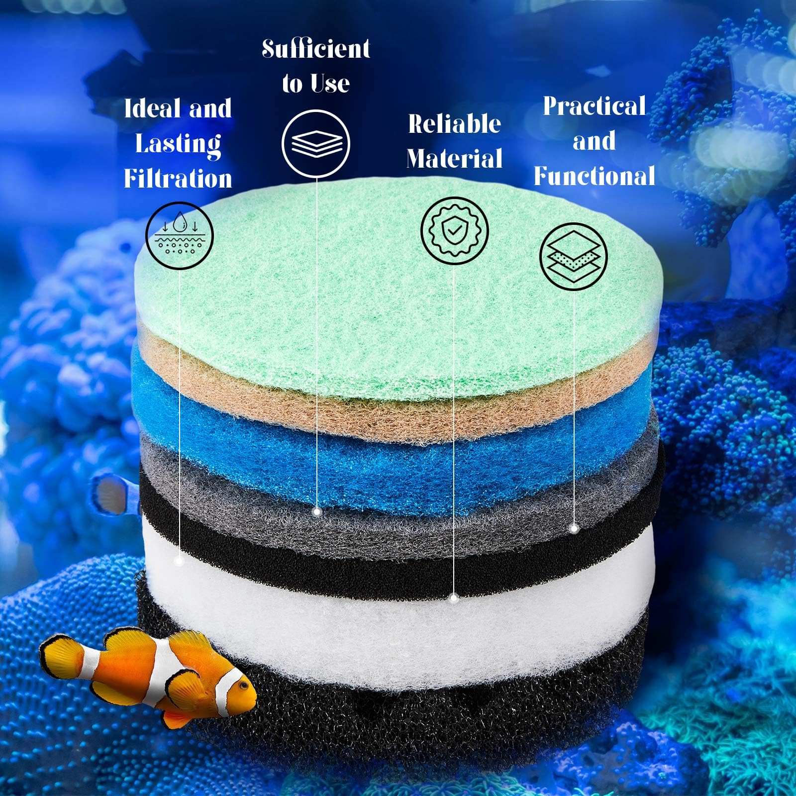 Threlaco Kit de filtro de repuesto de 28 piezas compatible con Fx2/FX4/FX5/FX6, incluyendo almohadilla de carbono, almohadillas Bio-Sponge+, almohadilla de pulido de agua, esponja de limpieza rápida
