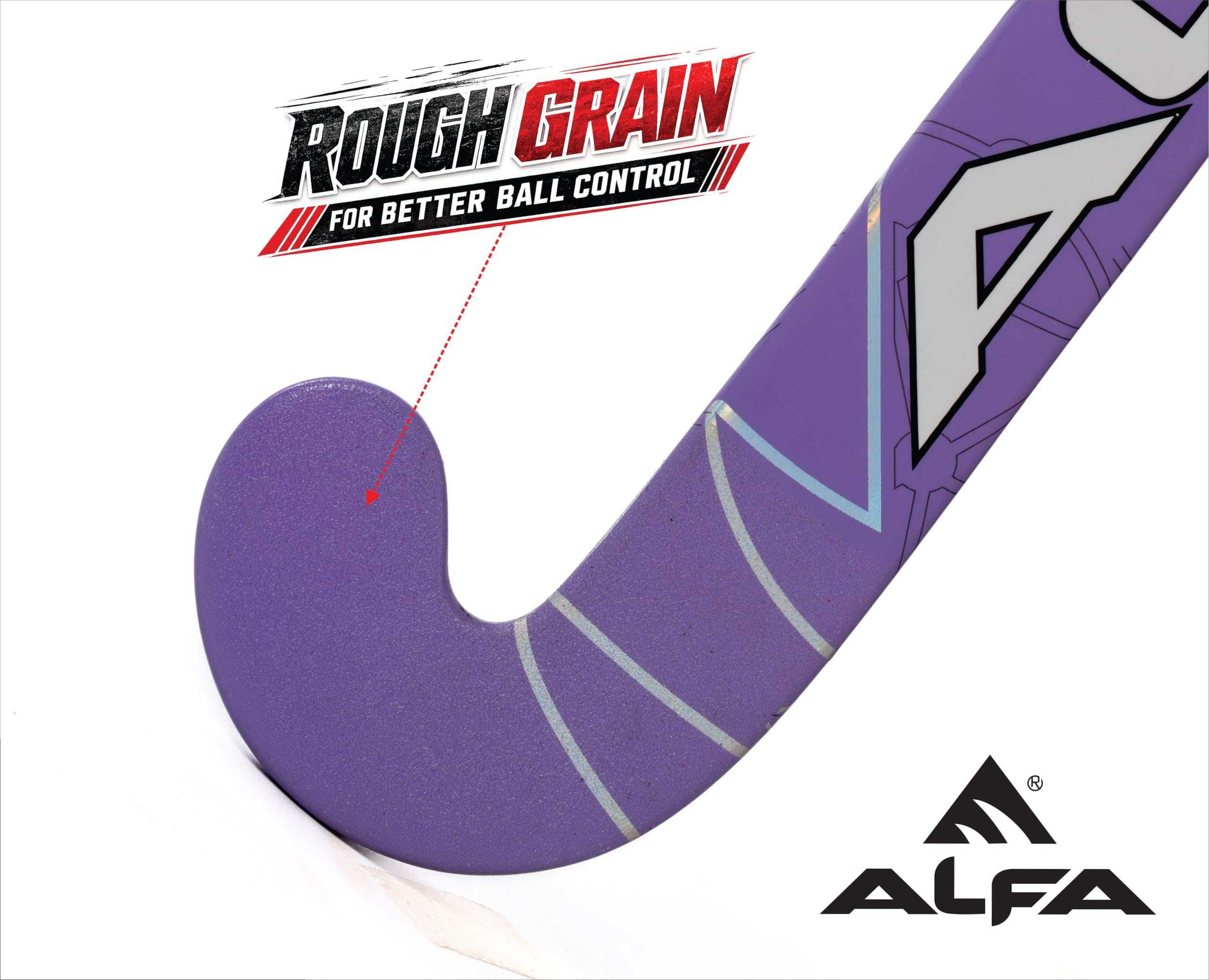 A L F A AX2 Composite Hockey Stick with Stick Bag & Hollow Ball (Scoop Bend) (37 INCHES, Blue Spark) 3