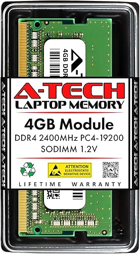 A-Tech 4GB DDR4 2400 MHz SODIMM PC4-19200 (PC4-2400T) CL17 Non-ECC Laptop RAM módulo de memoria RAM