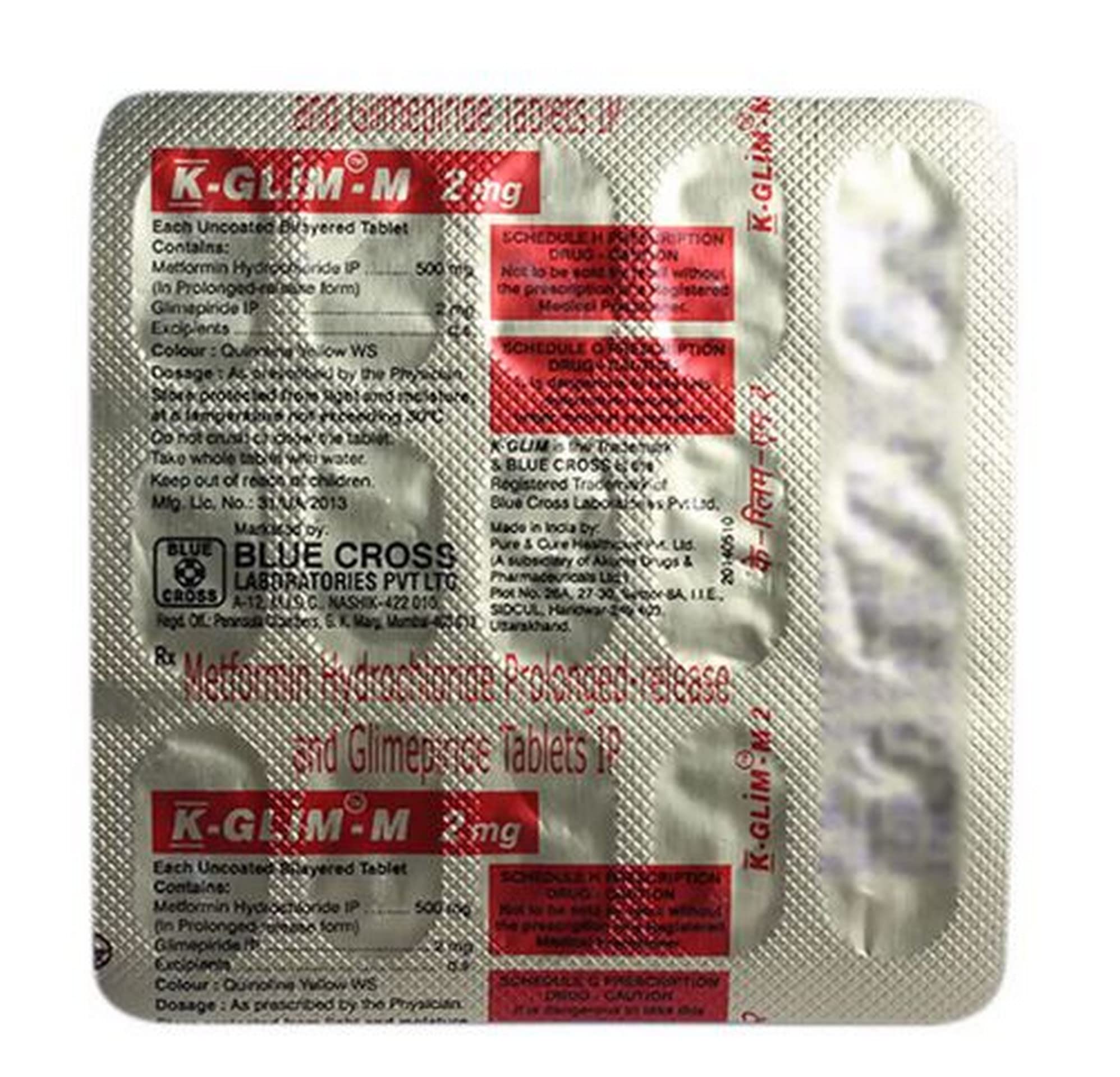 K-Glim-M 2mg - Strip of 15 Tablets