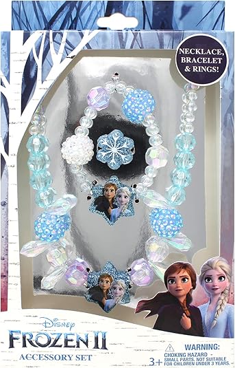 LUV HER Girls Jewelry Set - Dress Up Toy Jewelry Box Set with Bead Necklaces, Bracelets, and Rings - Frozen Play Accessories - Ages 3+