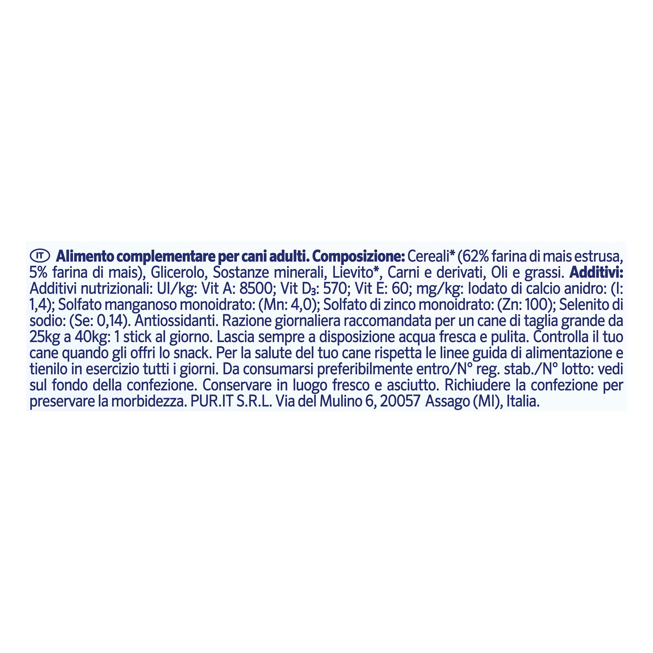 PURINA DENTALIFE Daily Oral Care Snack per l'Igiene Orale per Cani Adulti Stick con Pollo 5 Confezioni da 426g