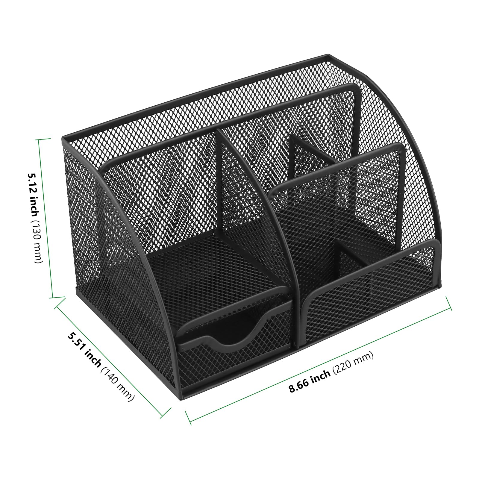 2 organizer da scrivania in metallo, portapenne con cassetto, portapenne, organizer da ufficio per ufficio