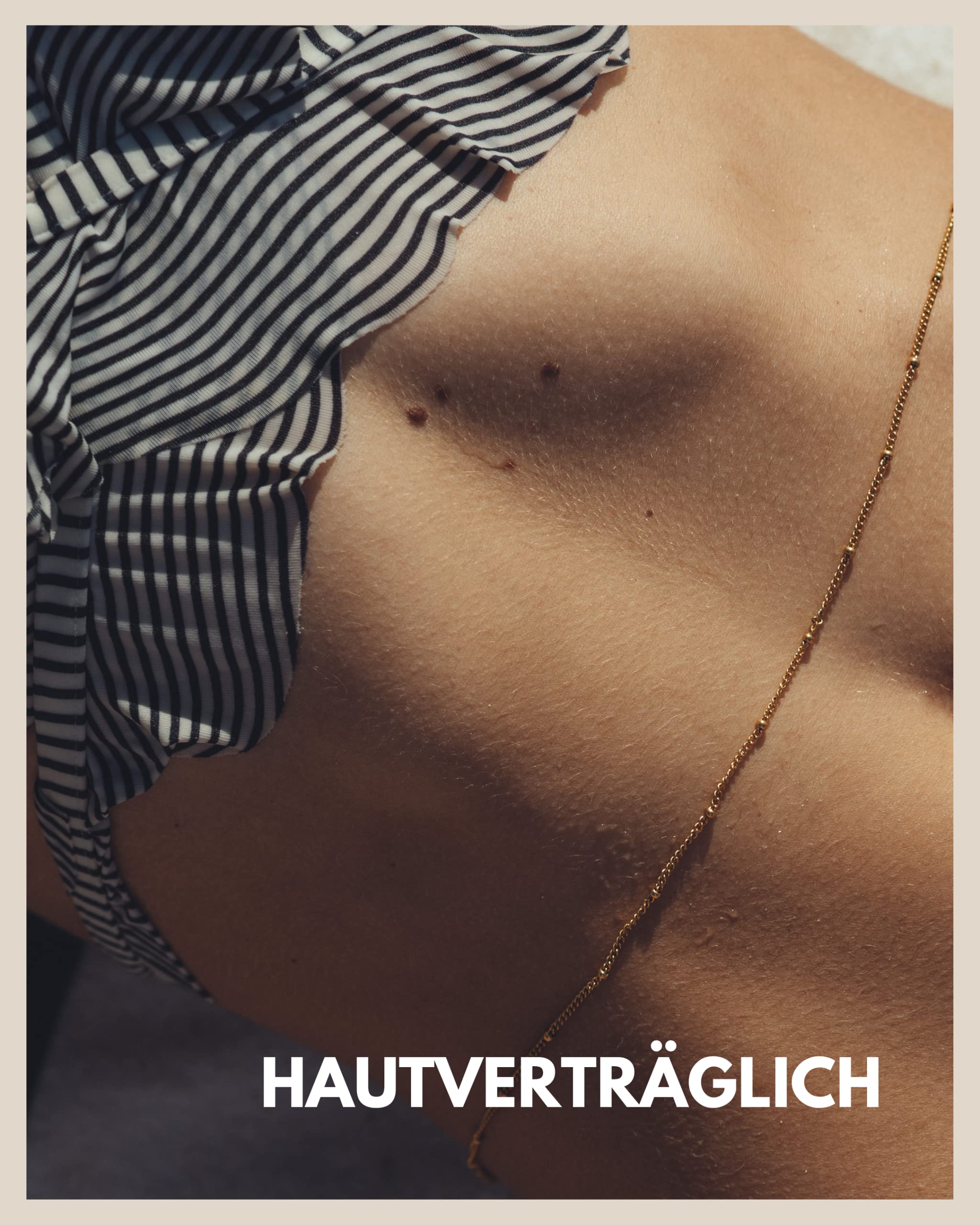 Bauchkette - verstellbare Ketten (78-93cm) in 18K Vergoldung I Wasserfeste Körperkette für Damen I Hautverträgliche Body Chain