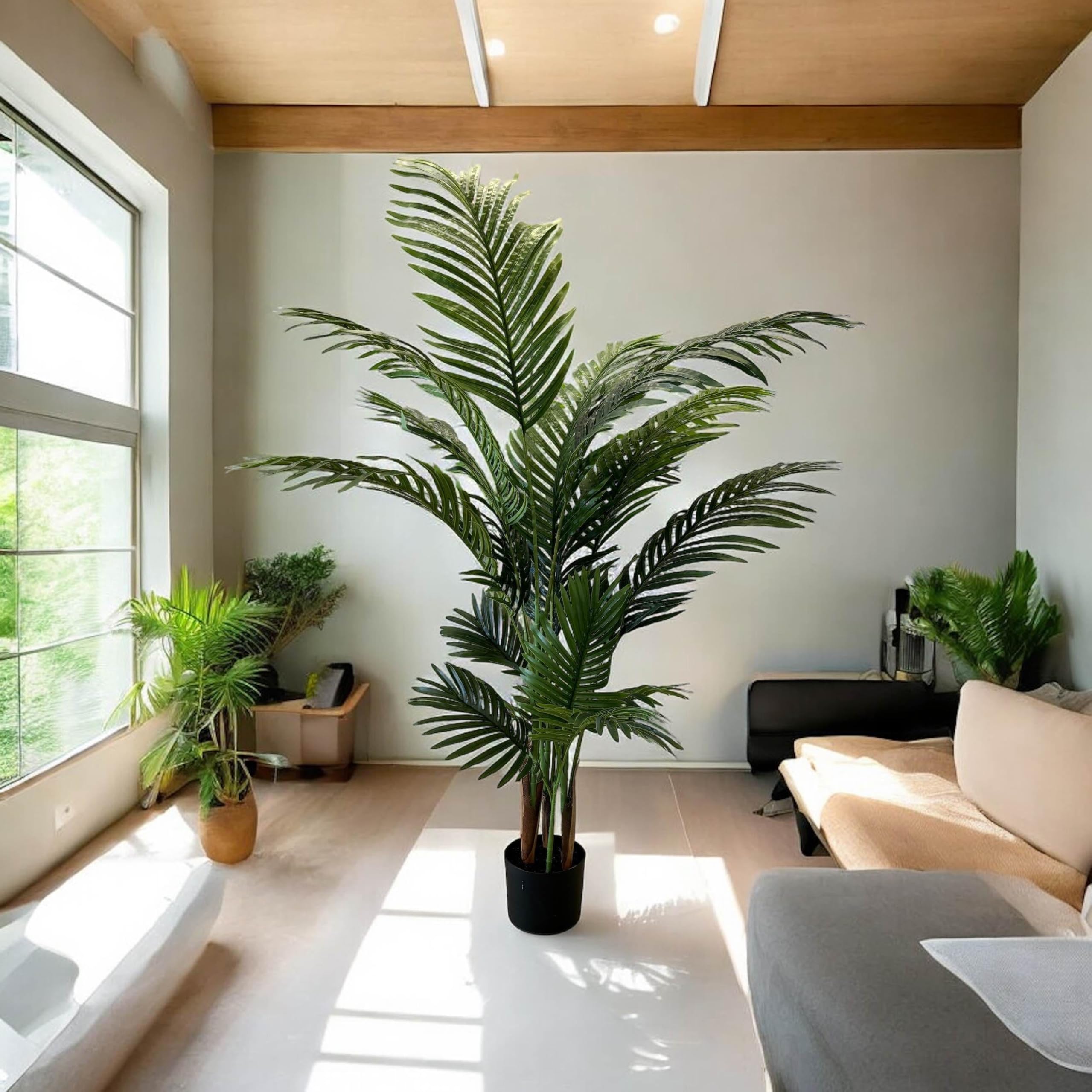 Pianta Artificiale per Interno o Esterno, Pianta Kenzia Areca Artificiale Decorativa, Pianta Finta Soggiorno Camera Cucina Salotto Ufficio (145 cm)
