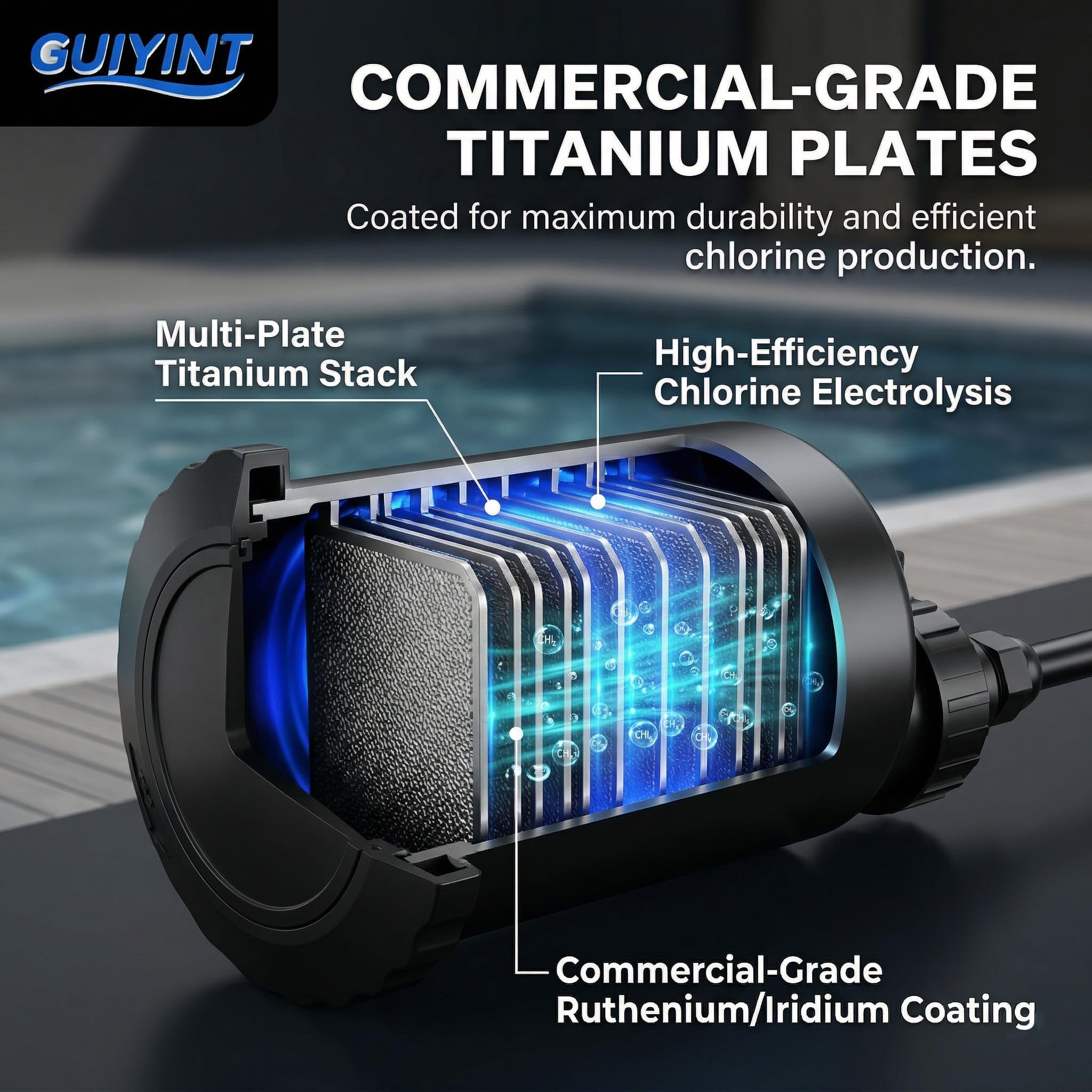 R0693900 - Conjunto de celdas salinas, se aplica a TruClear TRUCLEAR11K/ 11KU, sistema de clorador de piscina de agua salada, hasta 35,000 galones, repuesto para 956491, 43-100-1132, JDY-45