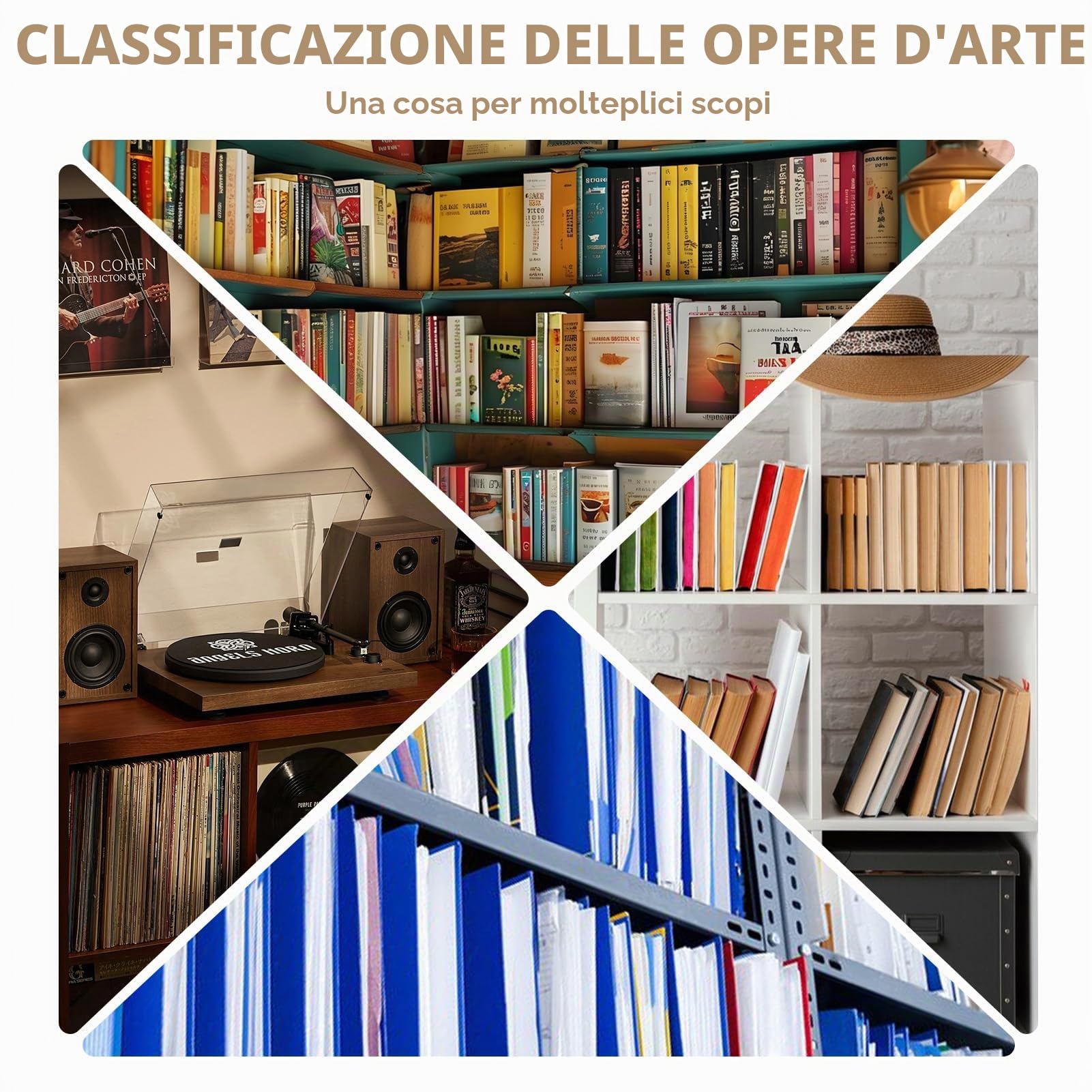 Bocguy 26 Pcs Separatori di Dischi in Vinile, Divisori per Dischi, A alla Z 26 Alfabetico, divisori per Dischi in Legno, Separatori per Alfabeti, CD, DVD, Media e Libri, 36 x 4 cm