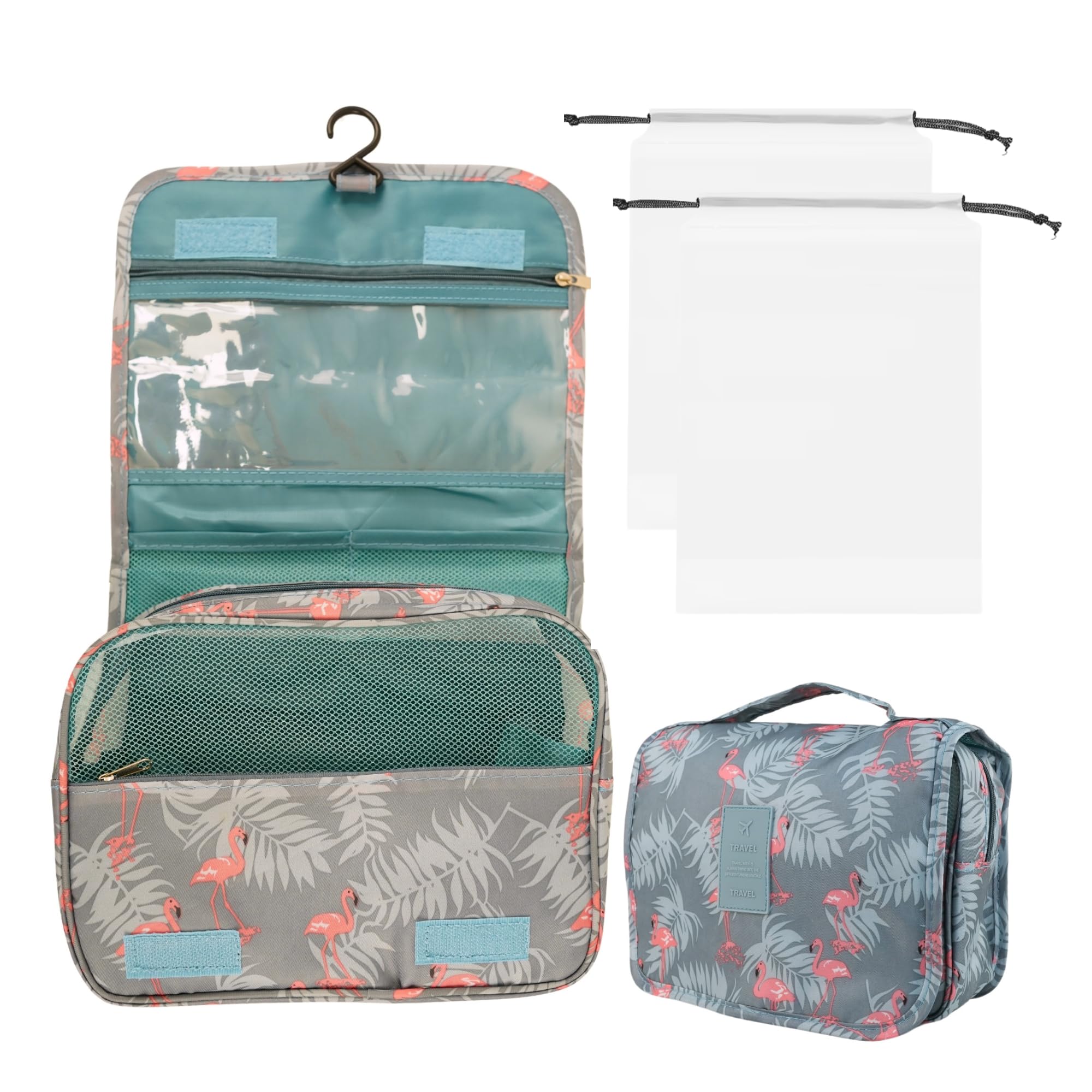 Neceser Viaje Colgante Impermeable Mujer, Viene con 2 Bolsas de Almacenamiento de Regalo, Neceser Mujer, Bolso Maquillaje, Bolsa de Aseo para Viajes Compacto, Ideal como Accesorios de Viajes