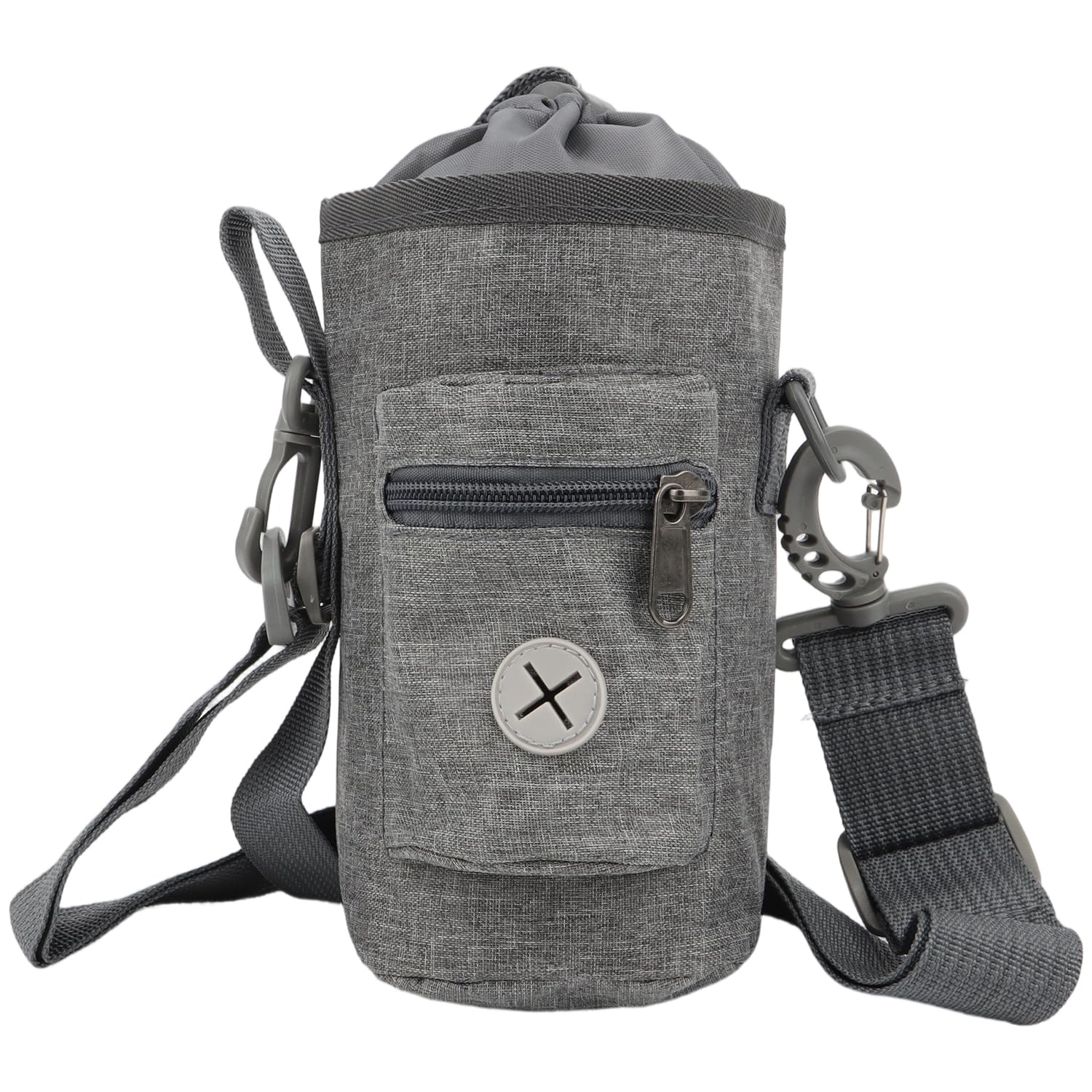 MOTIBACK Dog Treat Pouch with Built-in Poop Bag Dispenser, Large Capacity Dog Training Bag, Adjustable Waist Strap, Waterproof Dog Walking Accessories for Outdoor (Gray)