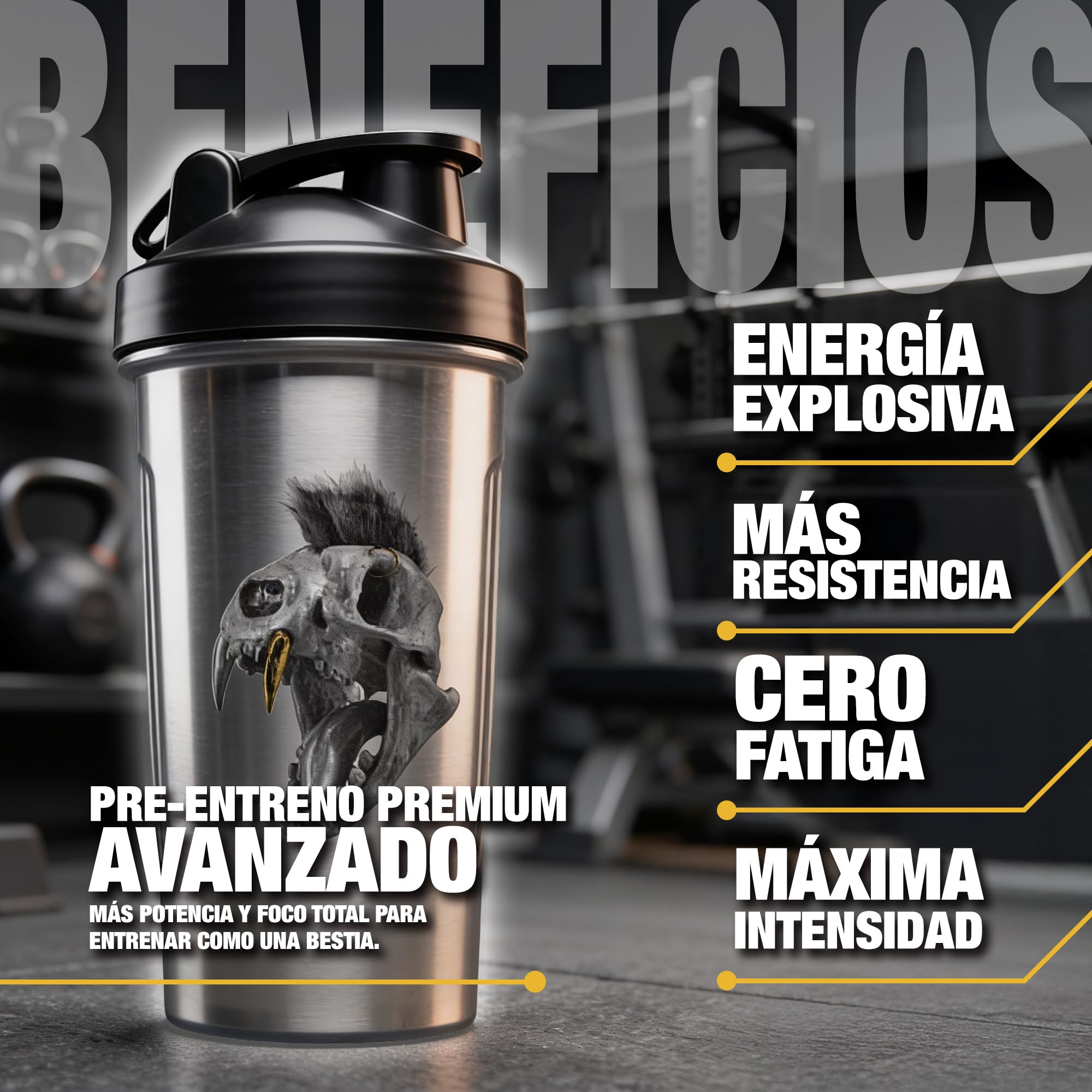 Pre Workout Moonstruck Glow Zoomad Labs 494g – Preentreno Premium para Gimnasio con Cafeína, Óxido Nítrico, Pump Extremo y Fuerza – Bote 3D Gorila Glow que Brilla - Fizzy Peachy