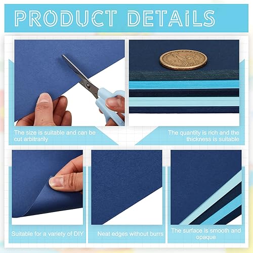 Miniatura 22 de Sinmoe 100 hojas de papel de cartulina de 5 tonos de 8.5 x 11 pulgadas, 6.35 oz/m², papel de impresora de núcleo sólido para álbumes de recortes