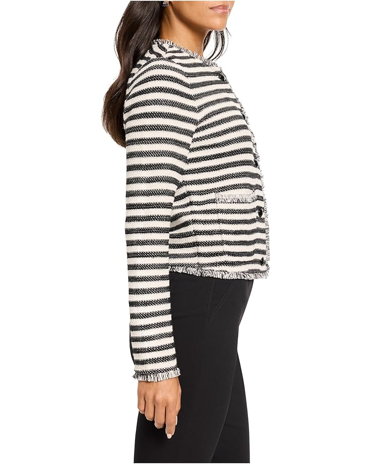 NIC+ZOE Petite Striped Fringe Mix Femme Knit Jacket - #2 of 4