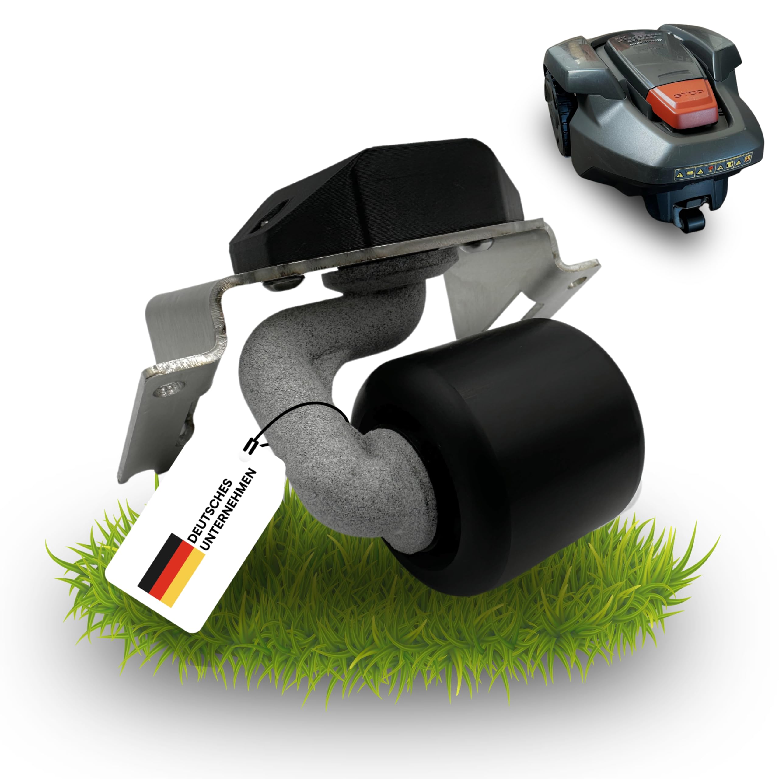 Ruota girevole v2.0 adatta per robot tosaerba, prestazioni migliorate e durata della batteria, acciaio inossidabile e nylon, adatta per molti modelli Gardena, Husqvarna e molto altro