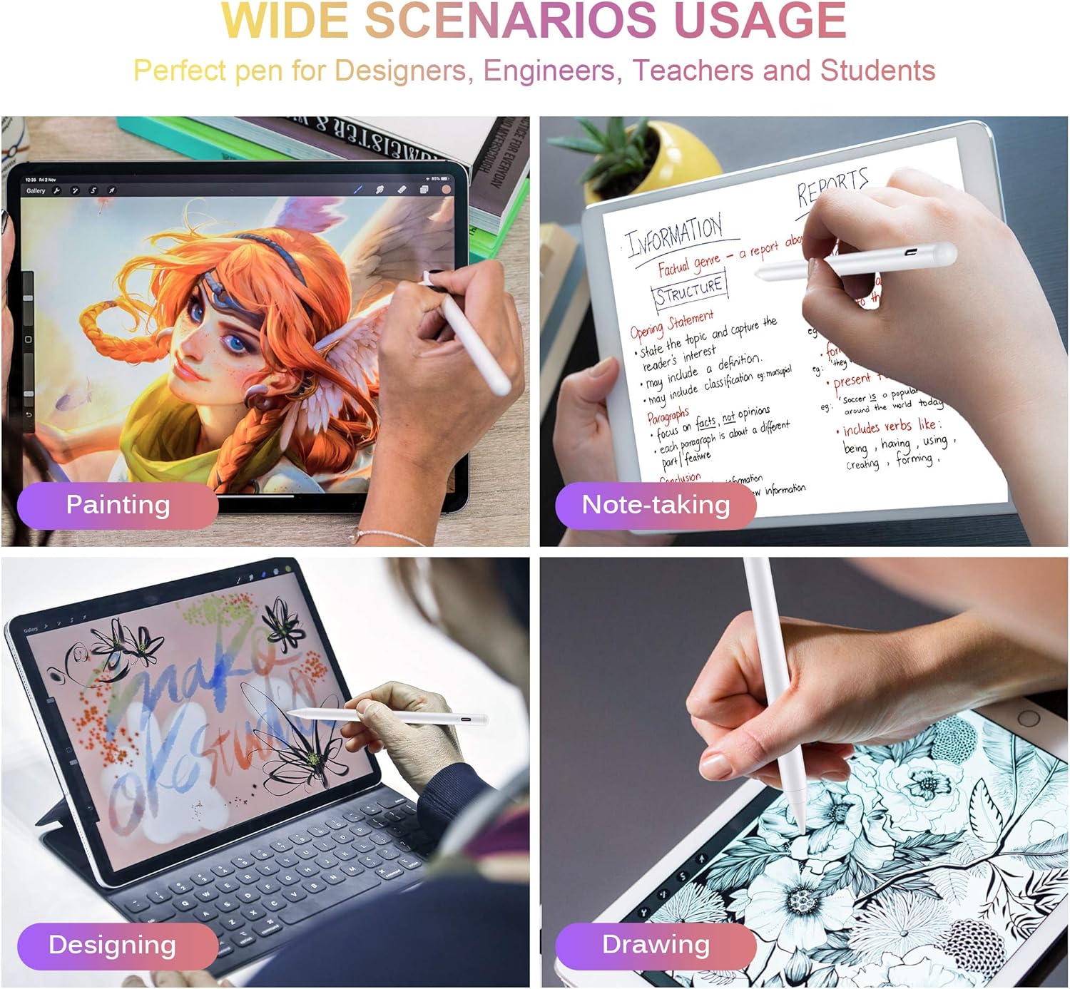 Up To 60% OFF AT-Mizhi Stylus Pen for Apple iPad Pencil 2018-2020, iPad Pen with Palm Rejection, High Precision, Auto Sleep, Compatible with iPad 6th 7th Gen/iPad Pro 11''&12.9''/iPad Air 3rd Gen/iPad Mini 5th Gen