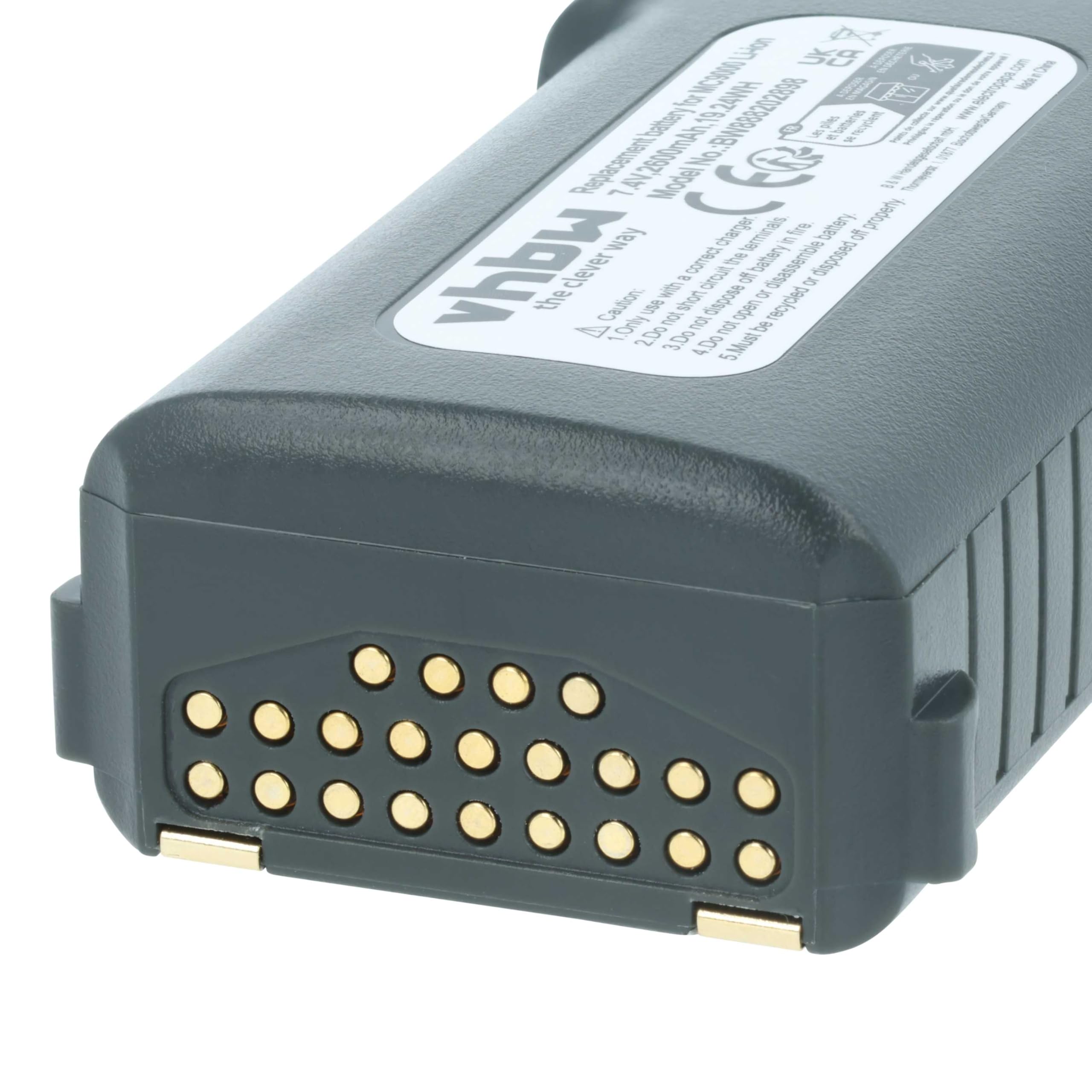 vhbw Akku kompatibel mit Symbol MC9090, MC9090-G, MC9090-K, MC9090-S, MC9097 Handheld Computer Scanner (2600mAh, 7,4V, Li-Ion)