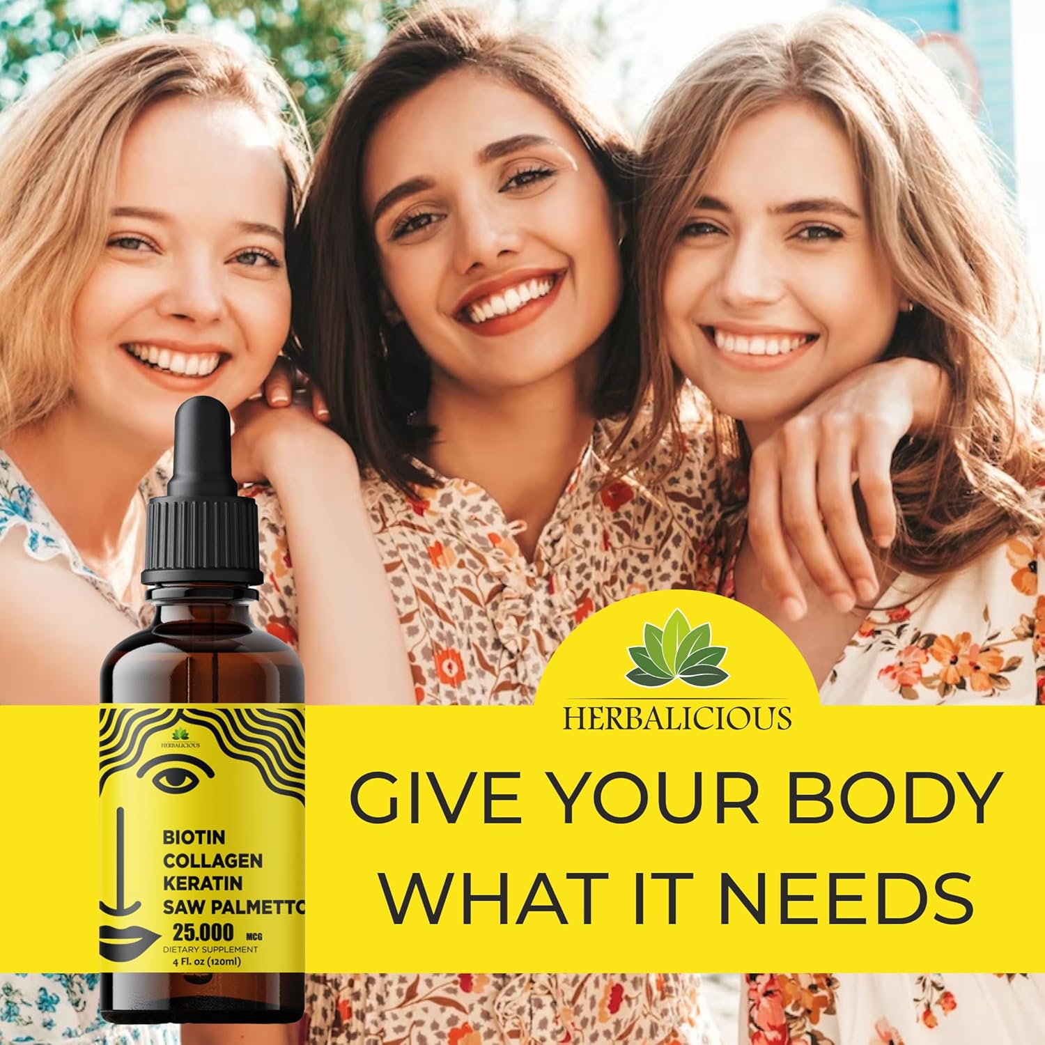 Liquid Biotin Collagen Keratin 4fl oz Liquid Supplements for Women - Comprehensive Formula Hair Skin Nails Supplement with 10000mcg Collagen 5000 mcg Biotin 5000 mcg Keratin 5000 mcg Saw Palmetto - Image 7