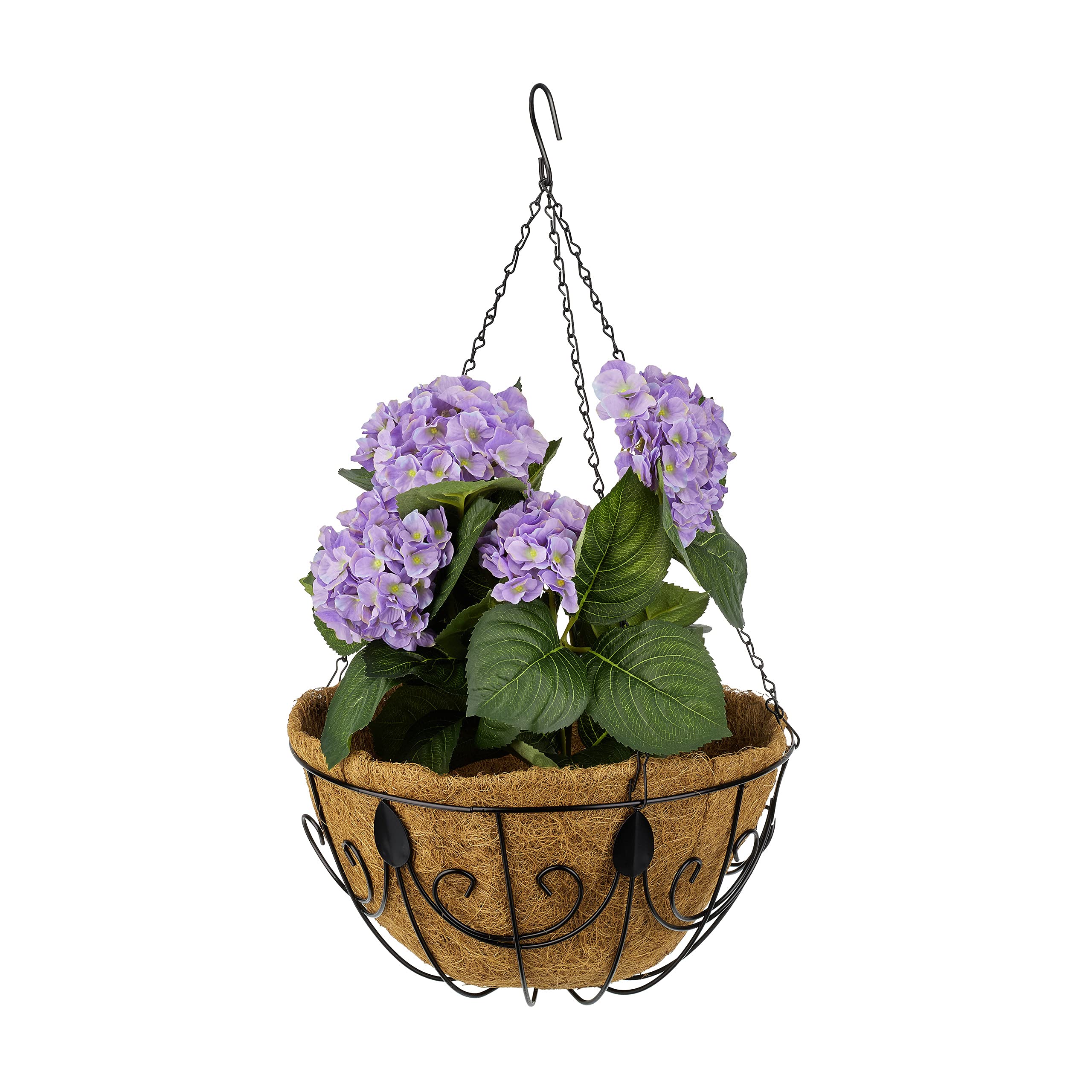 Relaxdays Set da 3 Portavasi da Parete, in Fibra di Cocco, Fioriera da Appendere con Catena, D: 35 cm, 10 litri, Marrone