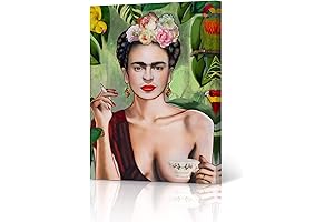 HB Art Design Frida Kahlo Canvas Wall Art Print: Eye-Catching Pop Art Decor