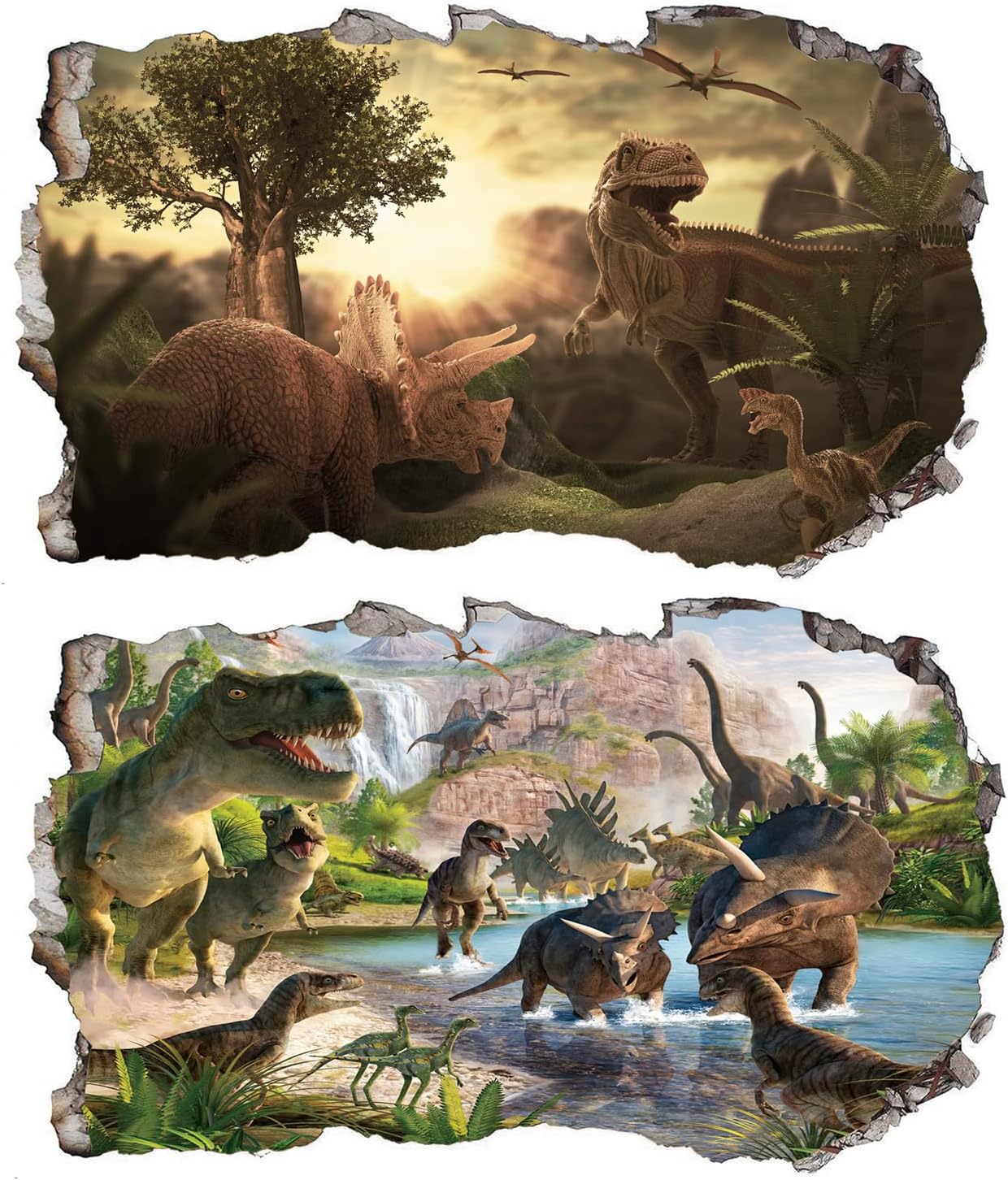 3D Dinosaurier Wandtattoo - Dino Durchbruch Wandsticker Für Kinderzimmer