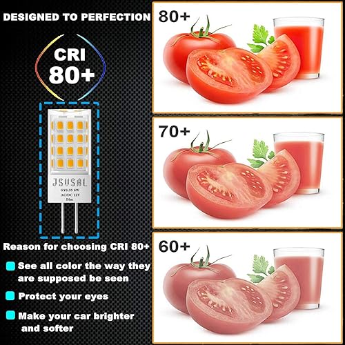 Miniatura 5 de Bombilla LED GY6.35 regulable, T4 JC tipo GY6.35G6.35 base bi-pin, ACDC 12V luz blanca diurna 5000K, 6W equivalente a 50-65W G6.35GY6.35