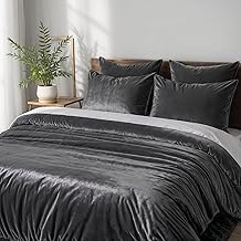 Cozyor Kuschel-Bettwäsche extra dick und weich Plüsch, robuster Reißverschluss Deckenbezug 135x200 cm, Kissenbezug 40x80 cm, 2 teilig, anthrazit Nebula