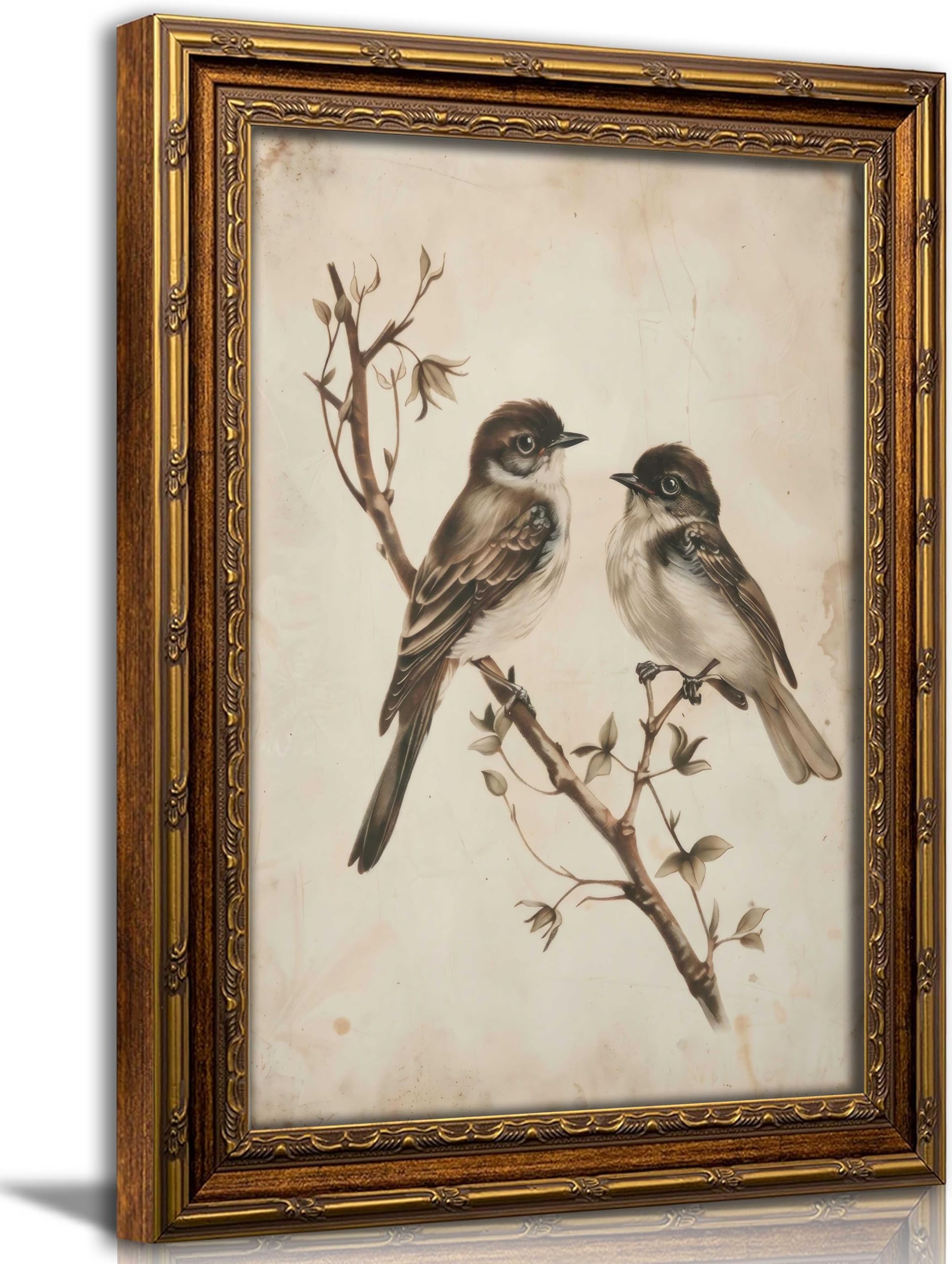 yunjulp Vintage Gold Framed Bird Wall Art