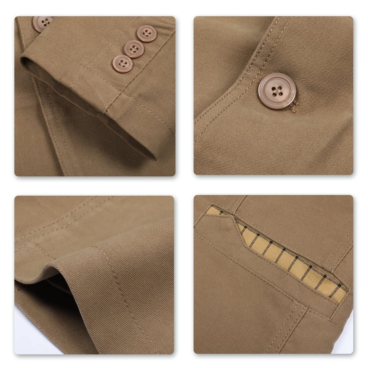 Allthemen Blouson Homme en Coton Slim Fit Blazer Veston Casual Jacket Deux Boutons