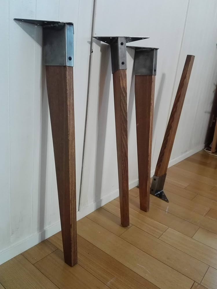 Amazon.co.jp: テーパーレッグ テーブル脚 スプルース ダーク