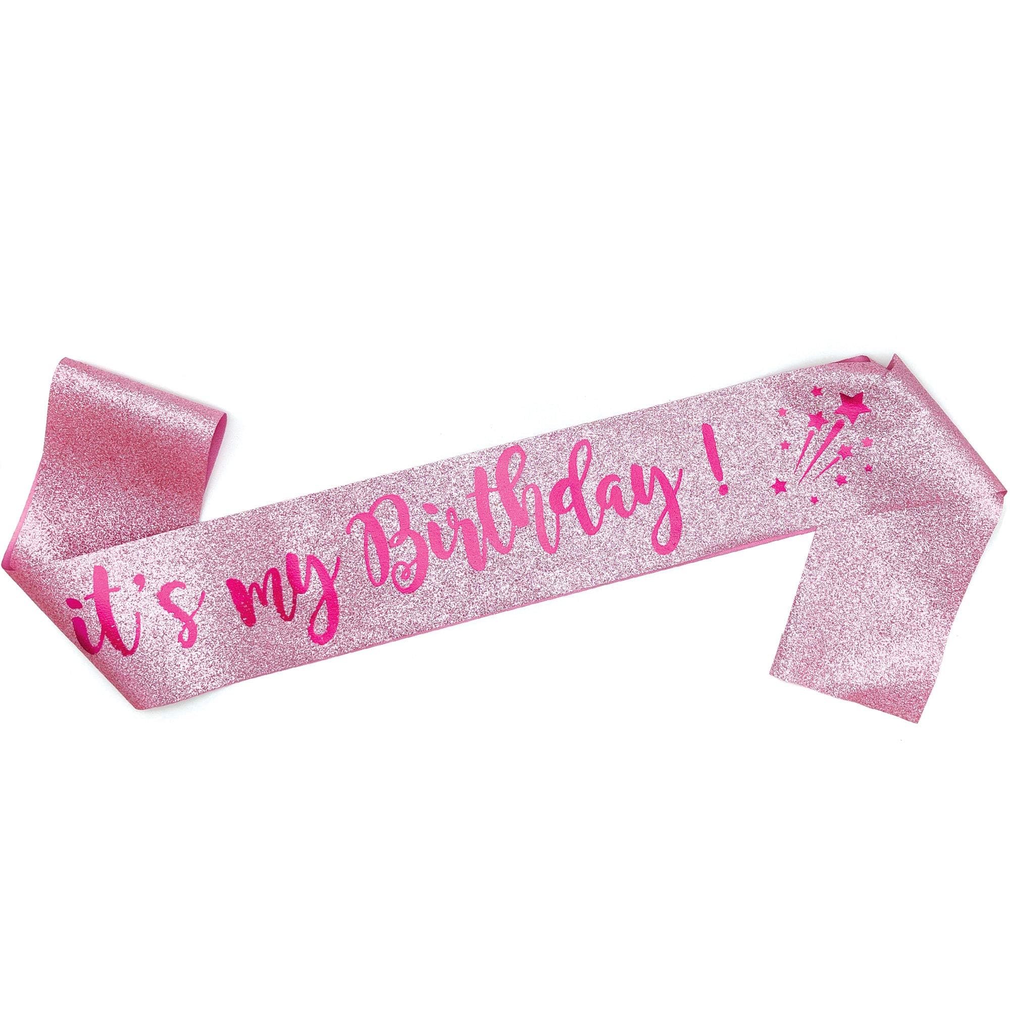 Omiss Women's Glitter Pink It's My Birthday - Sash - Be The Most Beautiful For Your Birthday (Glitter Pink)