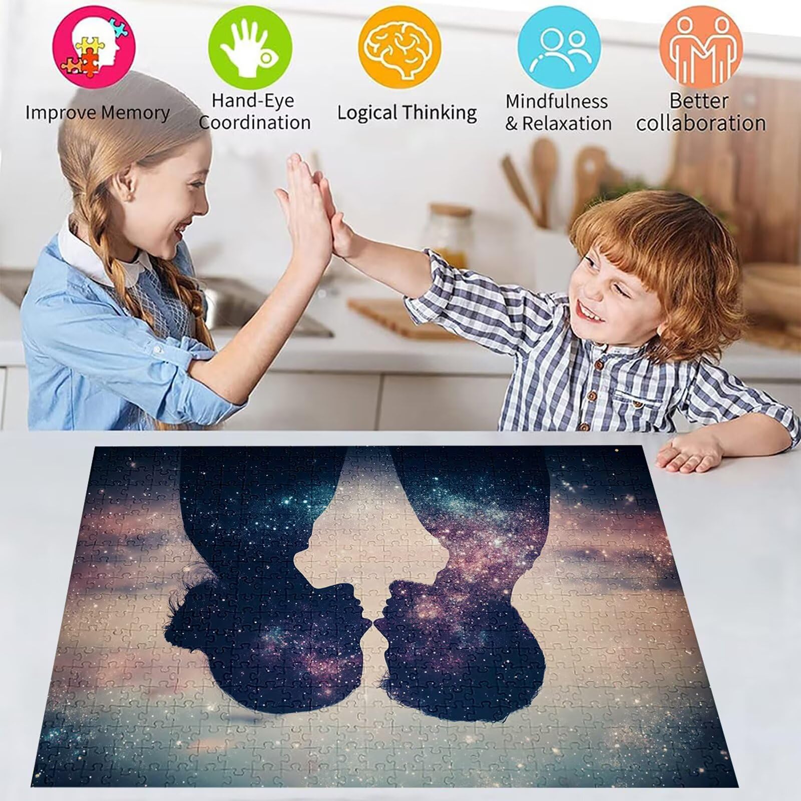 Puzzle 2000 Pezzi Coppia Puzzle Adulti Sfida Impossibili Jigsaws Sogno Classica 3D Pattern Art Jigsaws per Divertimento Adulti e Bambina, Gioco Familiare, Festa Aziendale, Amore e Amico 100x70cm C-607