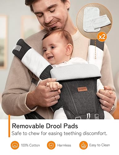Miniatura 6 de besrey Portabebés de cadera para papá, portabebés delantero de verano para recién nacidos a niños pequeños, soporte para mochila para hombres, arnés
