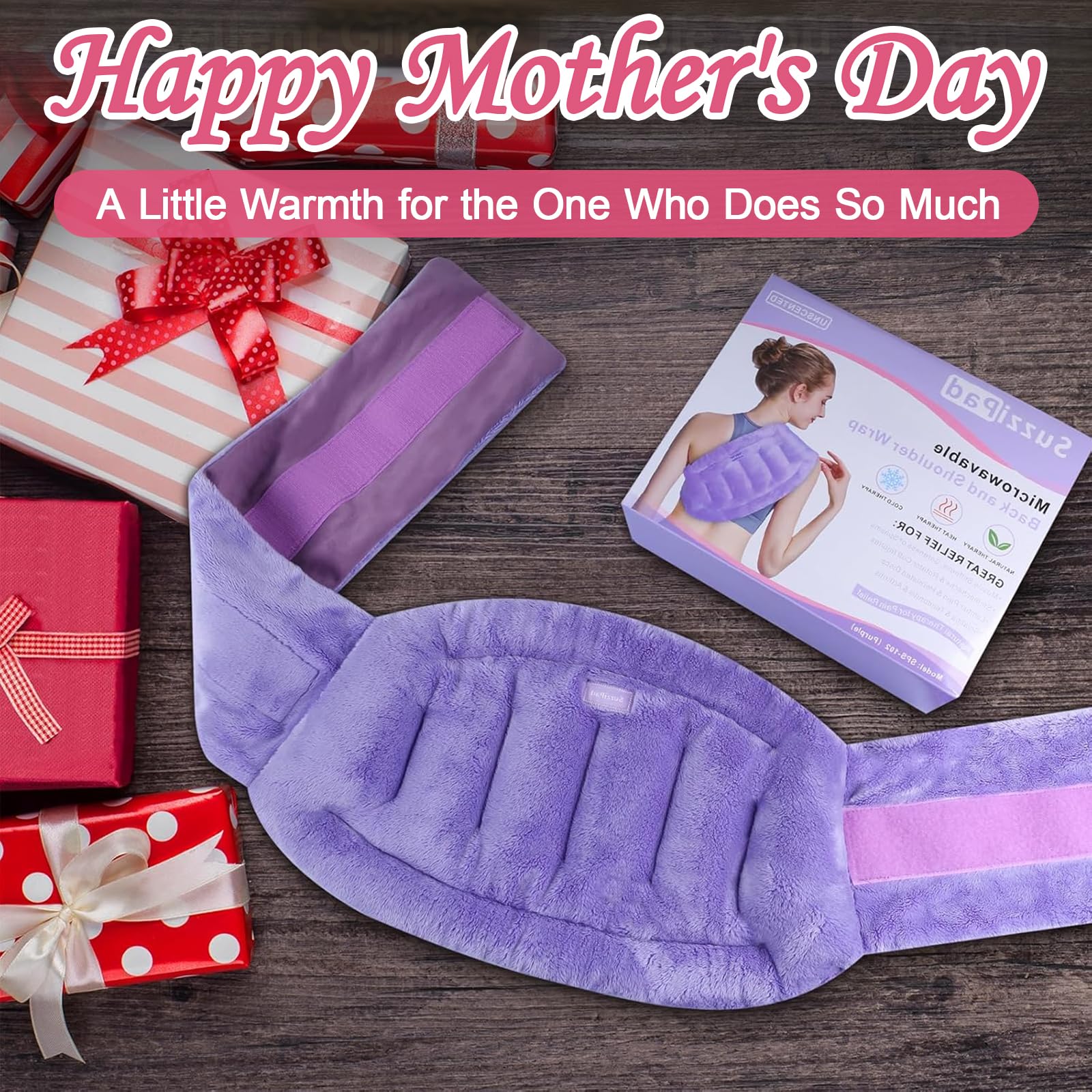 SuzziPad Saco de Semillas para Microondas para Aliviar el Dolor de Espalda, Bolsa de Semillas Microondas para Lumbares, Cintura, Estómago, Cuello, Hombro, Saco Termico con Compresa Tibia y Fría