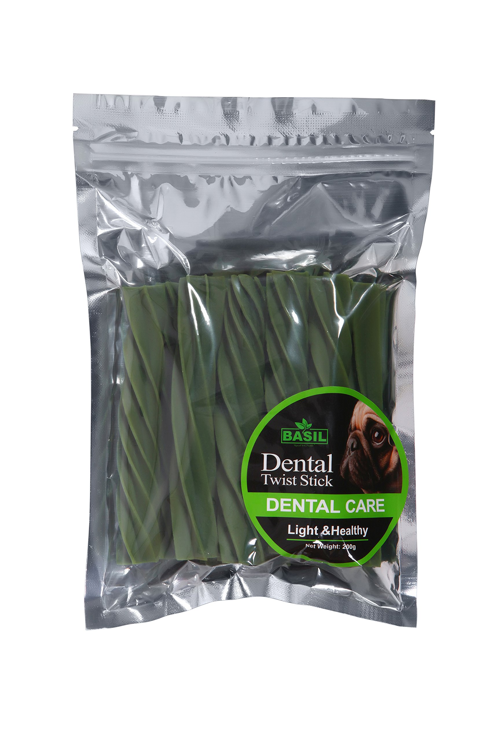 Basil Dental Care Twisted Chew Sticks Pets Treats and Chews, Light and Healthy for Dogs (200gms in a Packet) Dental Cavities and Cleans - Pack of 1 (B08954D1PW) Amazon Price History, Amazon Price Tracker