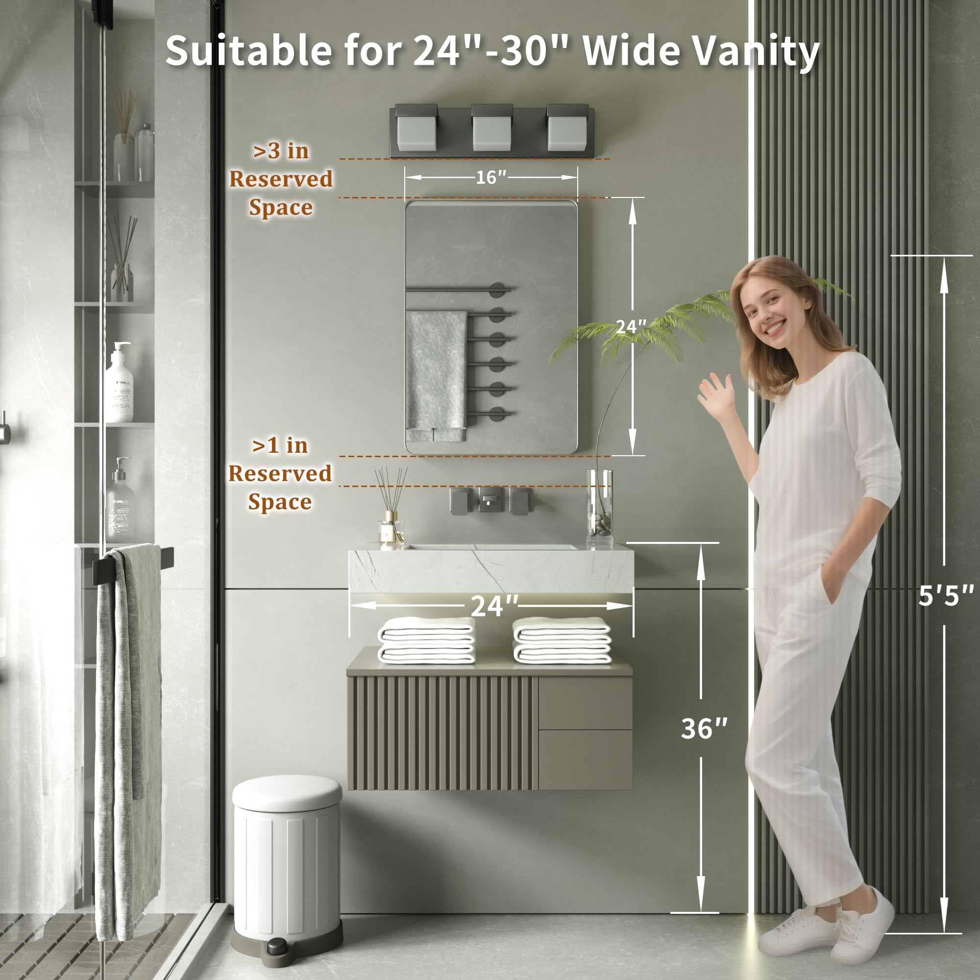 Amazon.com: PAIHOME 16x24-Inch Brushed Nickel Bathroom-Vanity