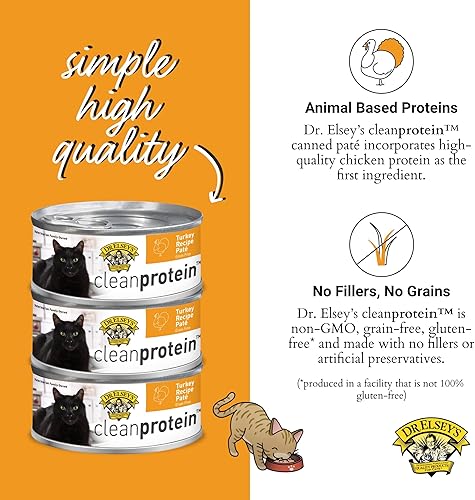 Miniatura 3 de Dr. Elsey's cleanprotein Receta de pavo comida húmeda para gatos, paté latas de 5.3 onzas (paquete de 24)