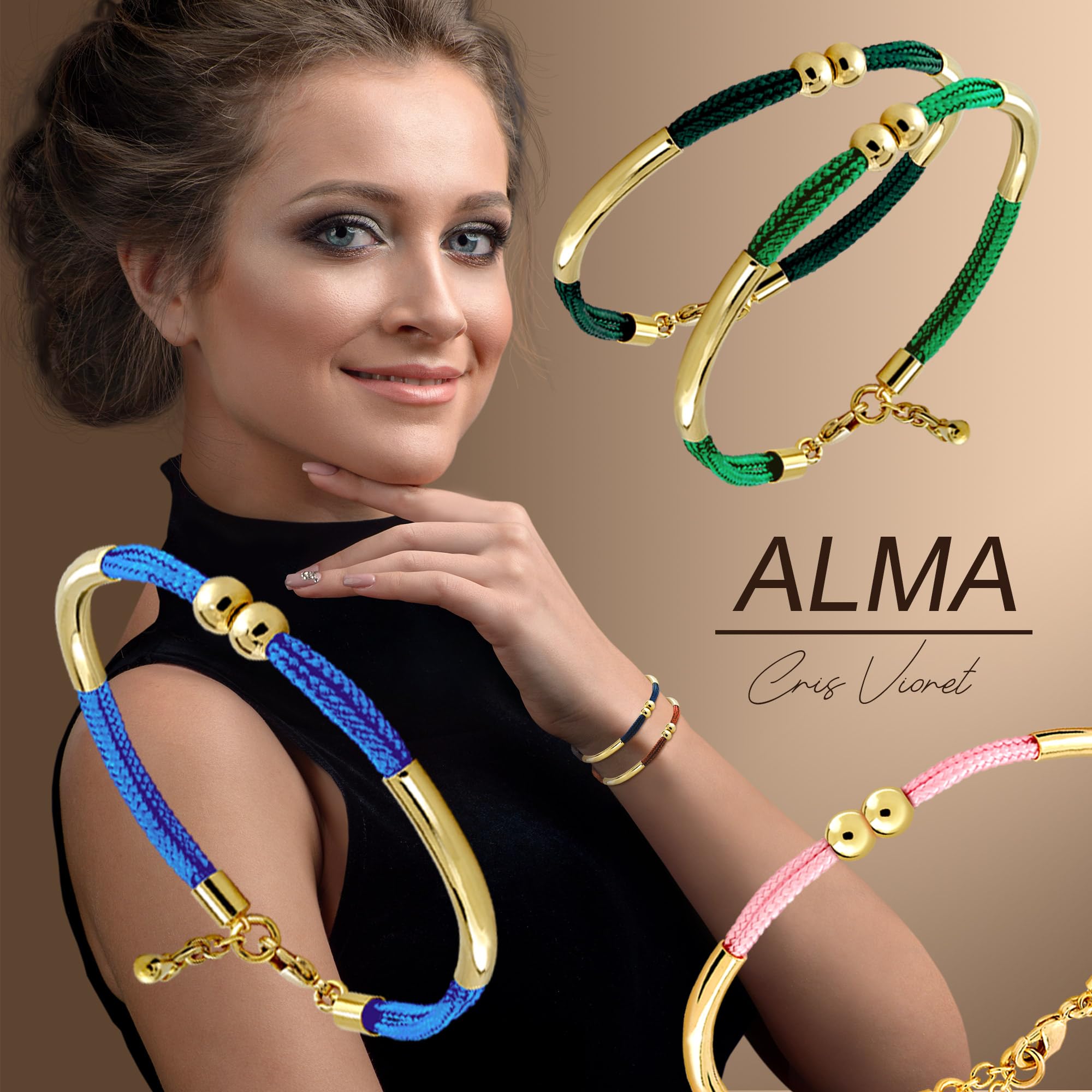 Pulsera Mujer - Regalos Originales para Mujer, Regalo Mujer, Regalos para Mujer, Regalo Cumpleaños Mujer, Regalos Originales (15,5cm 16,5 cm y 17,5 cm. Bolas 6 mm)