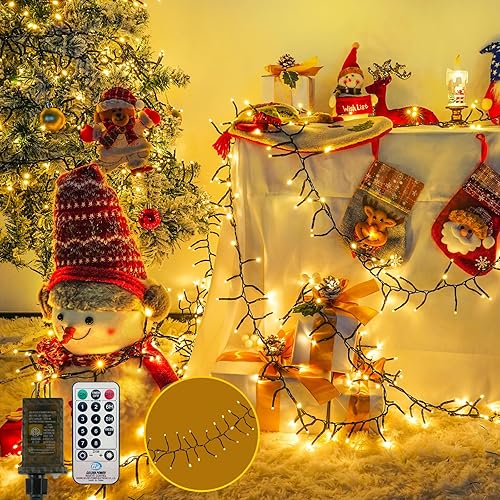 Miniatura 36 de 240 luces LED inteligentes de Navidad que cambian de color controladas por aplicación, cadena de luces RGB parpadeantes impermeables de 95 pies,