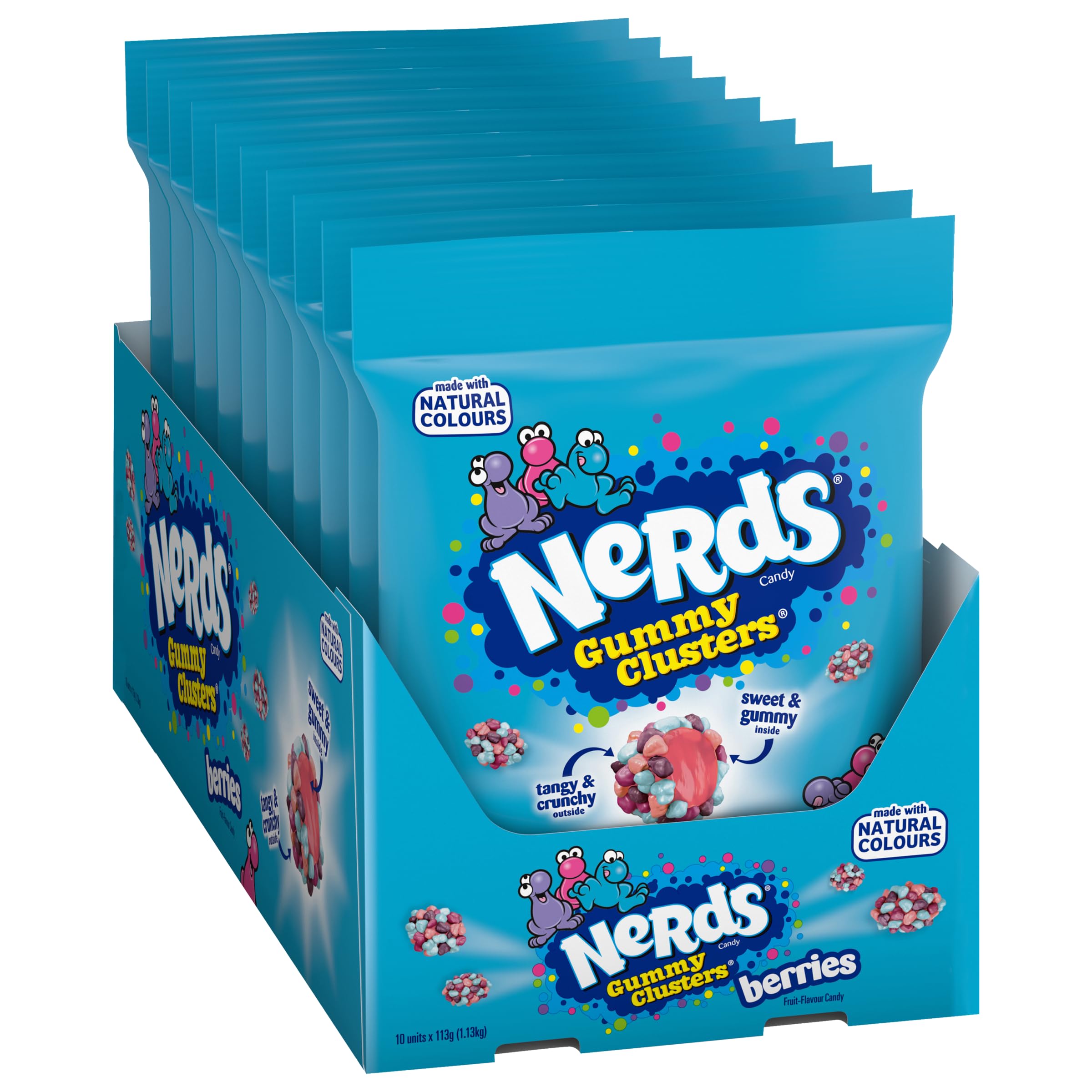 Nerds Gummy Clusters Berries Fruit-Flavour Candy 10 x 113g (1.13kg)