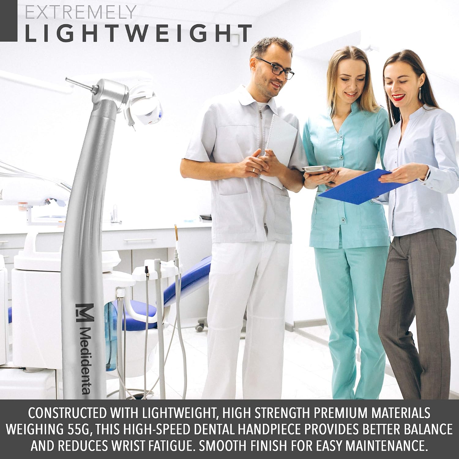 Medidenta Air King Mini, 420k RPM High-Speed Dental Handpiece 4 Hole, Mini-Head Push Canister Type Turbine, Perfect for Precise Targeting, Power & Efficiency!