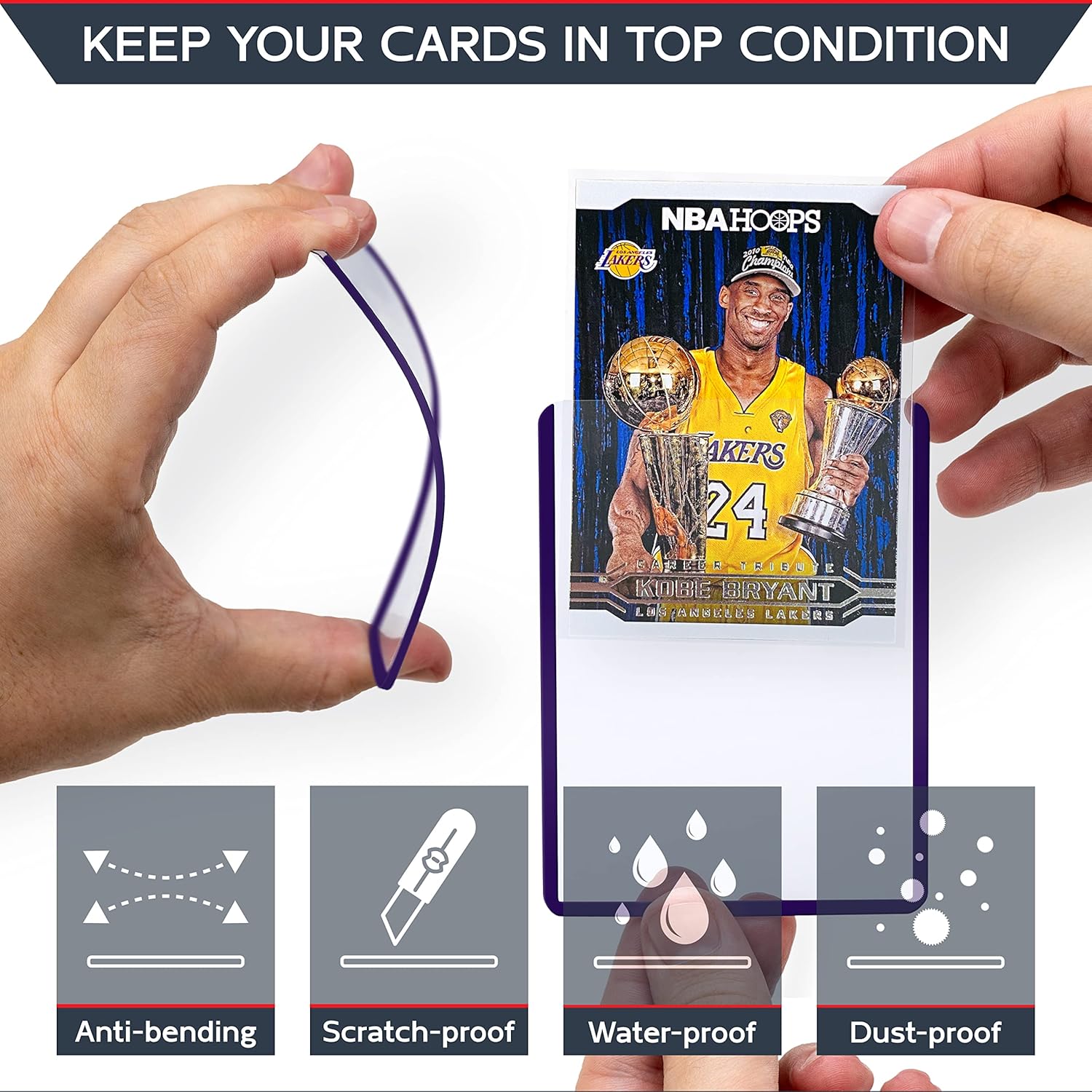 Quiver Time 100 Mixed 3x4 Top Loaders for Cards - Durable 35pt Toploader Hard Plastic Card Sleeves for Sports, Baseball, Football & TCG Cards (+100 Penny Sleeves +100 Pull-Tabs +Storage Box)