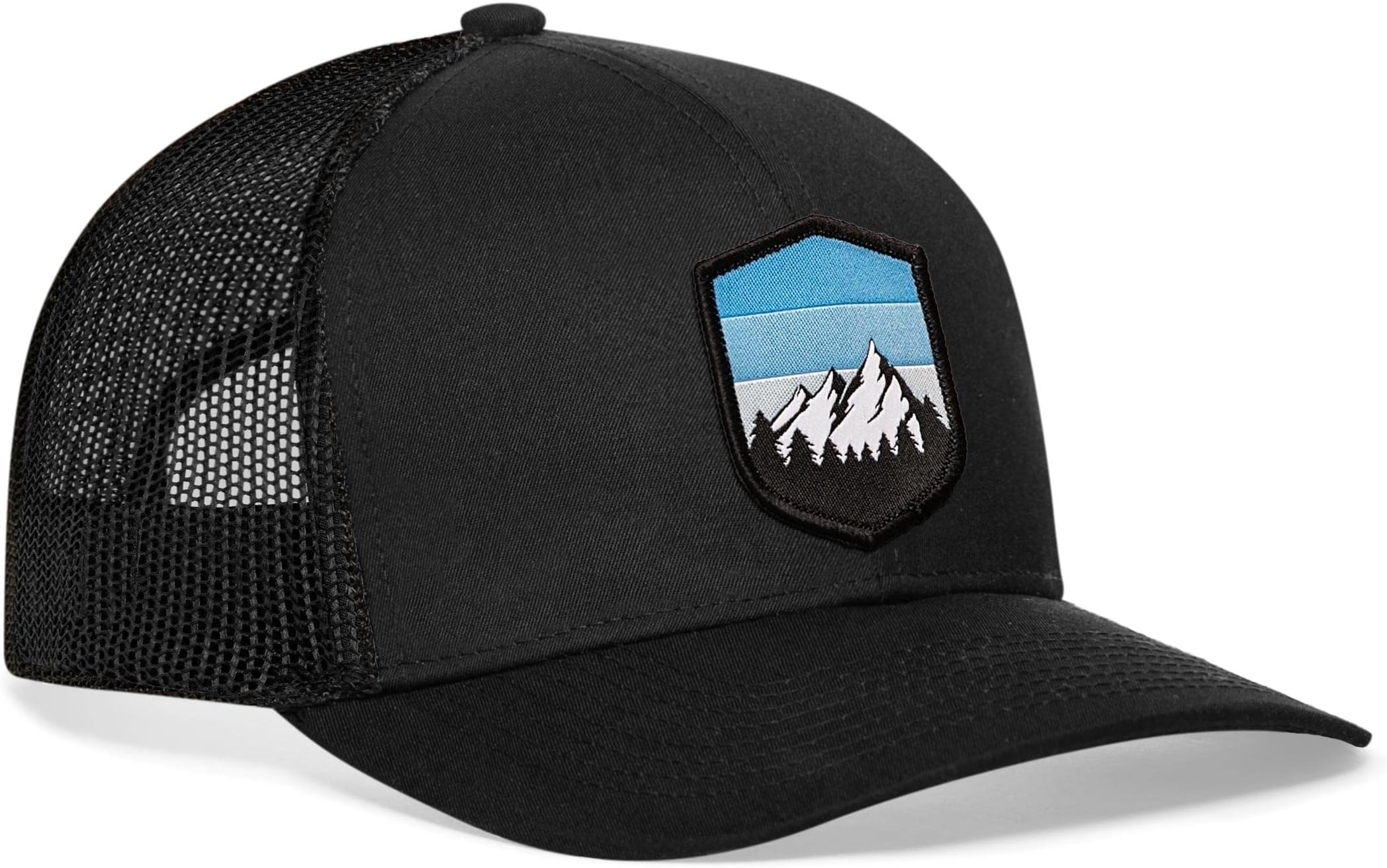Camping Trucker Hat, Mountain Mesh Outdoor Hat for Men & Women, Adjustable Snapback Baseball Cap, Golf Hat