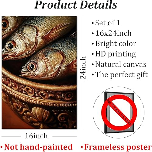 Miniatura 4 de Imágenes vintage de peces retro, póster de animales antiguos, pinturas de animales divertidos, lienzo de los años 90, arte de pared de naturaleza