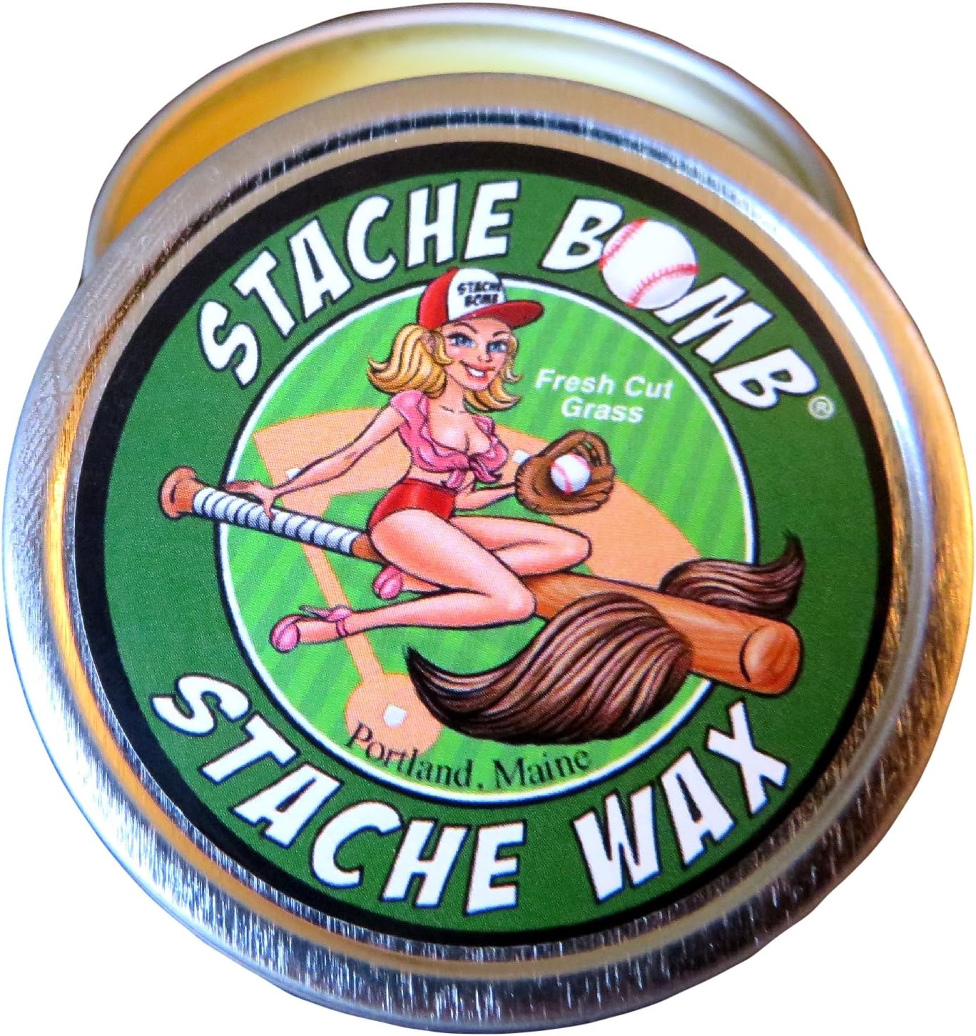 Fresh Cut Grass Stache Bomb Stache Wax- Moustache Wax From Maine